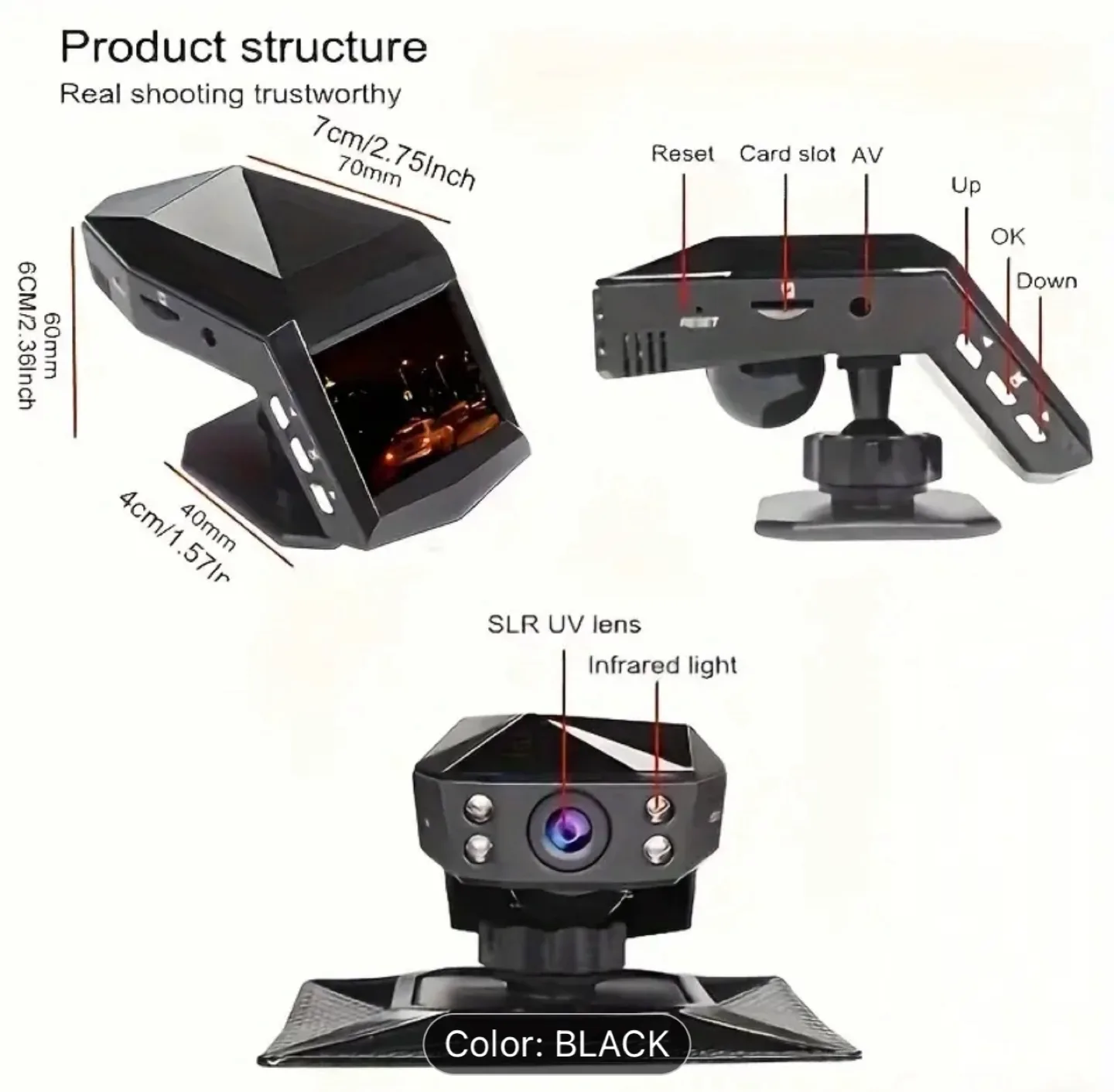 Brand New-Black 1080P Car Dash Cam - New! image indicator(2)