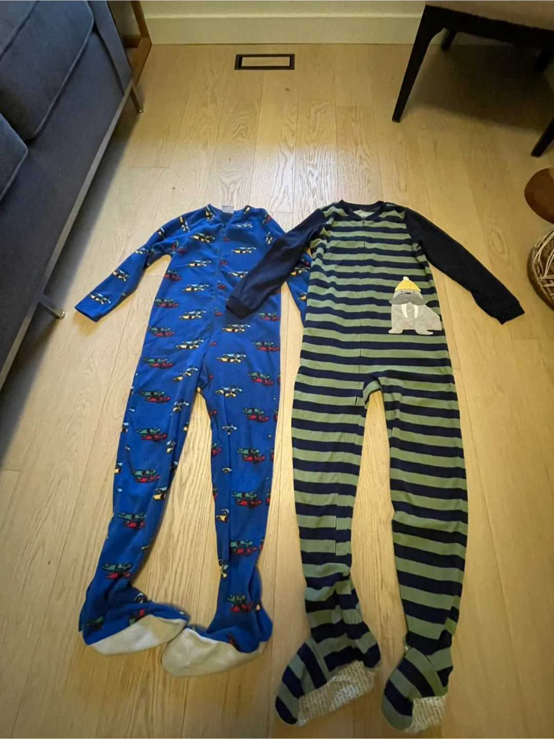 Kids size 10-12 Footed Pajamas