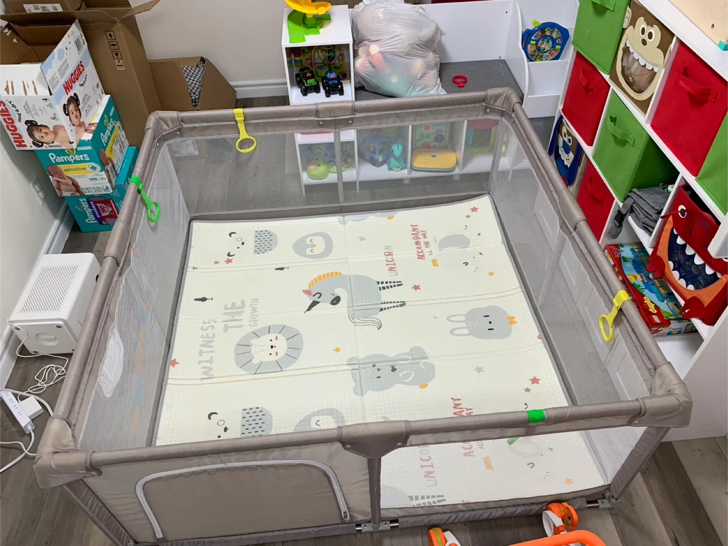 ZEEBABA Baby Playpen with Mat (59x59x27 inch)