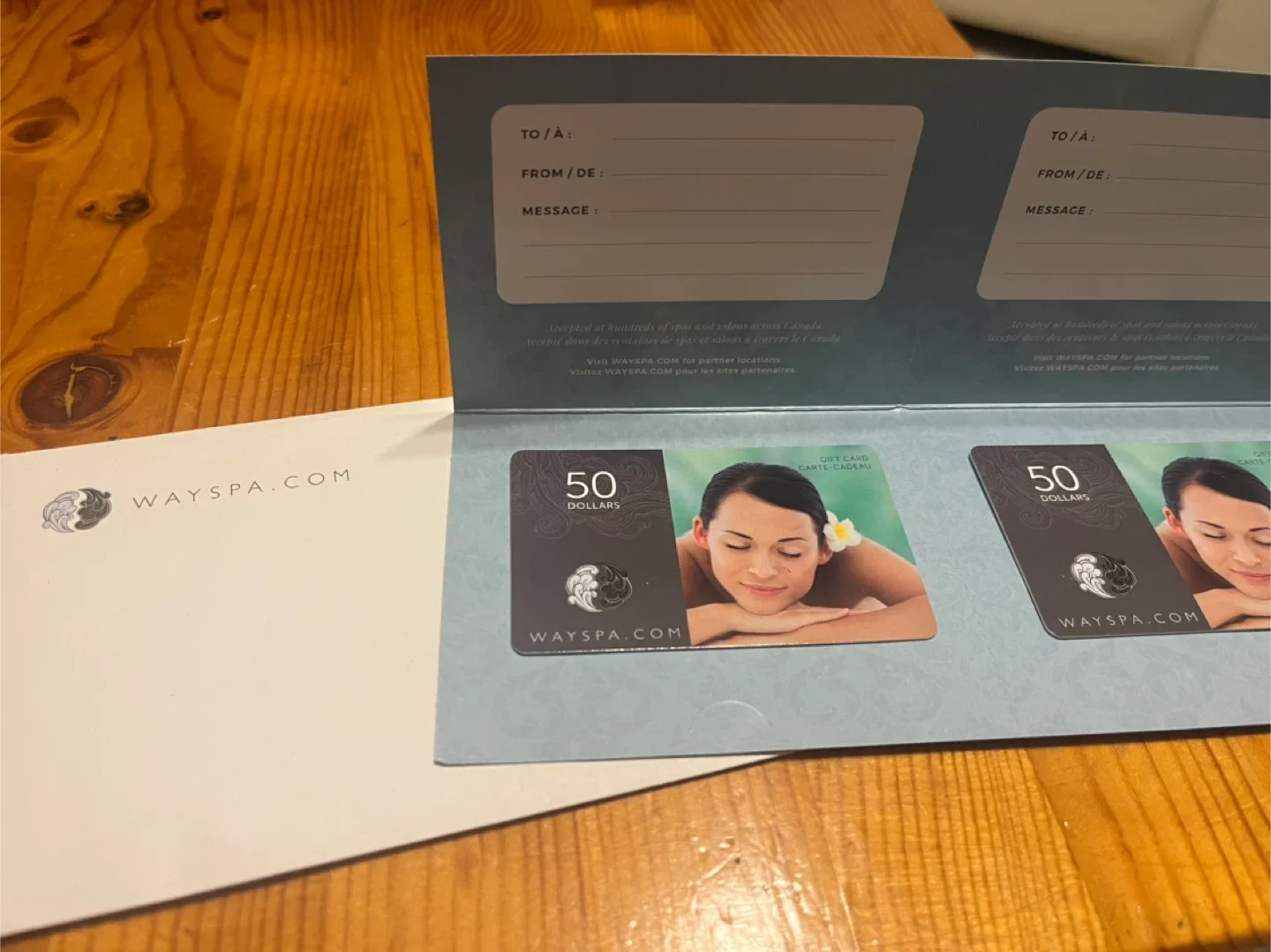 WAYSPA Gift cards $100