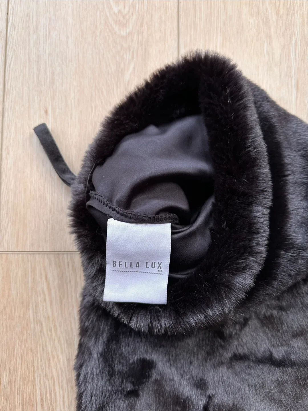 Luxury black faux fur Christmas stocking image indicator(2)