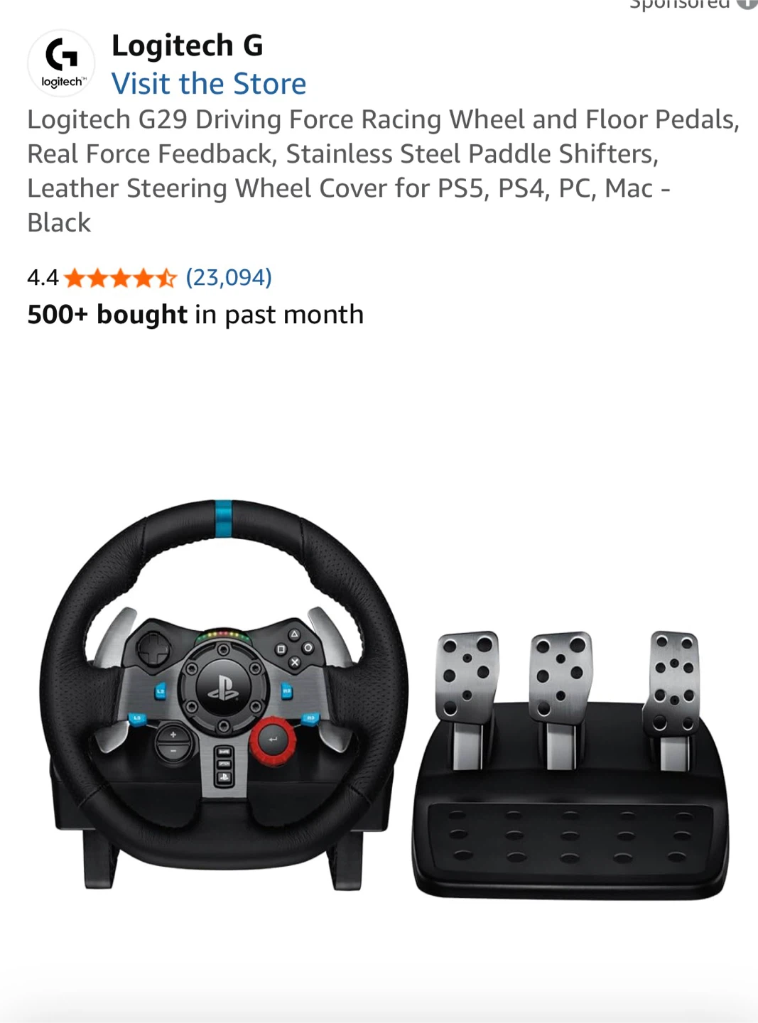 Logitech G29 Driving Force Racing Wheel (Only Wheel) - photo 3