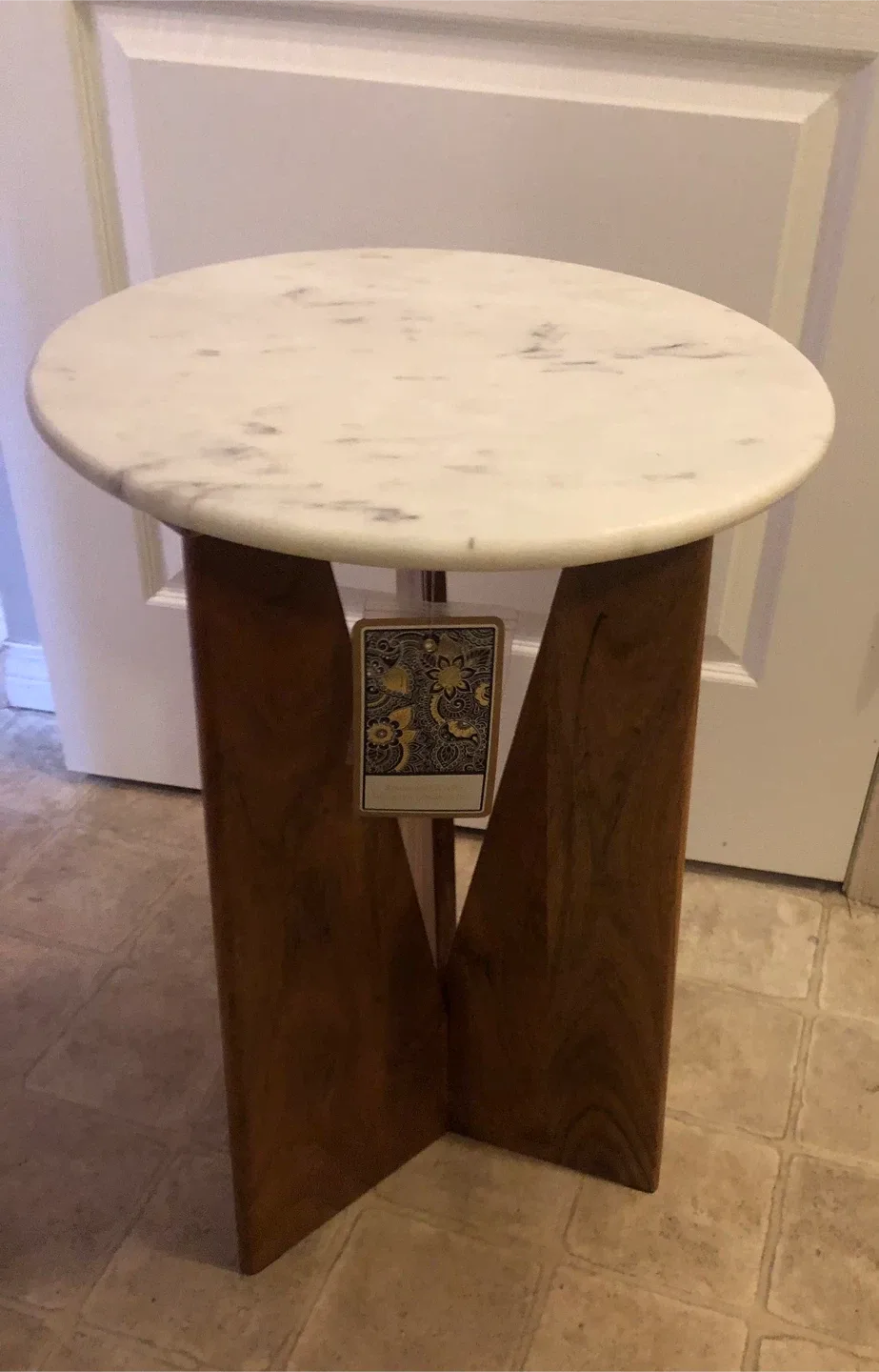 New Accent Table with Marble Top
