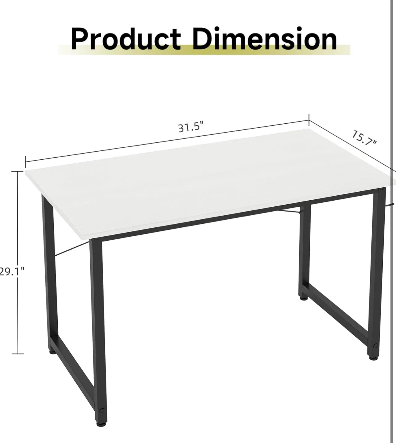 White & Black Desk (31.5" x 15.7") image indicator(4)