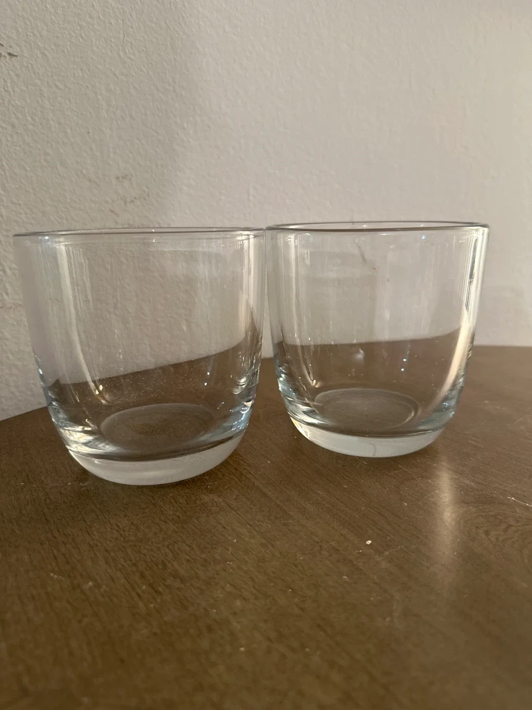 Two Clear Glass Vases