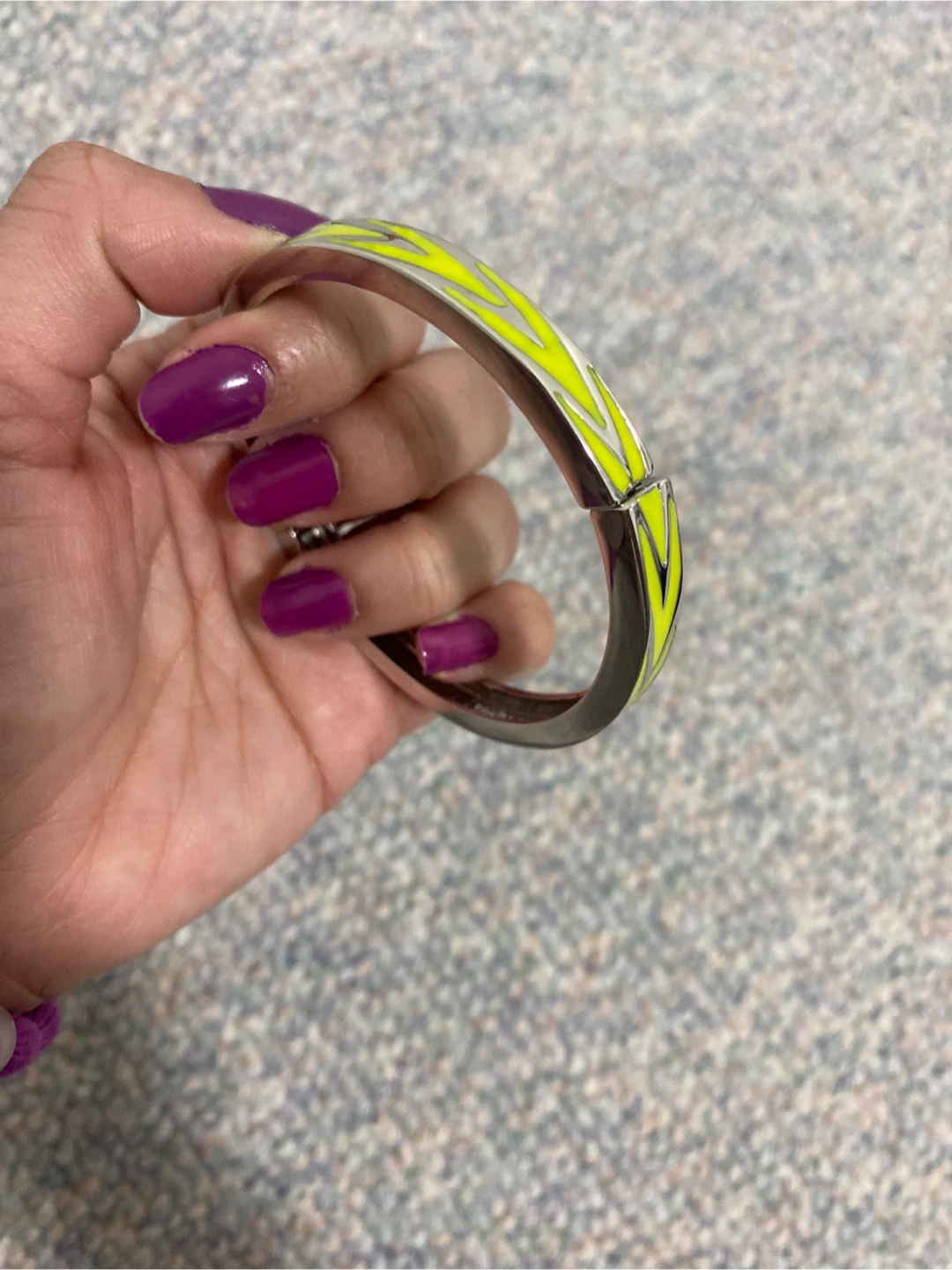 Bangle Bracelet - Yellow & Silver