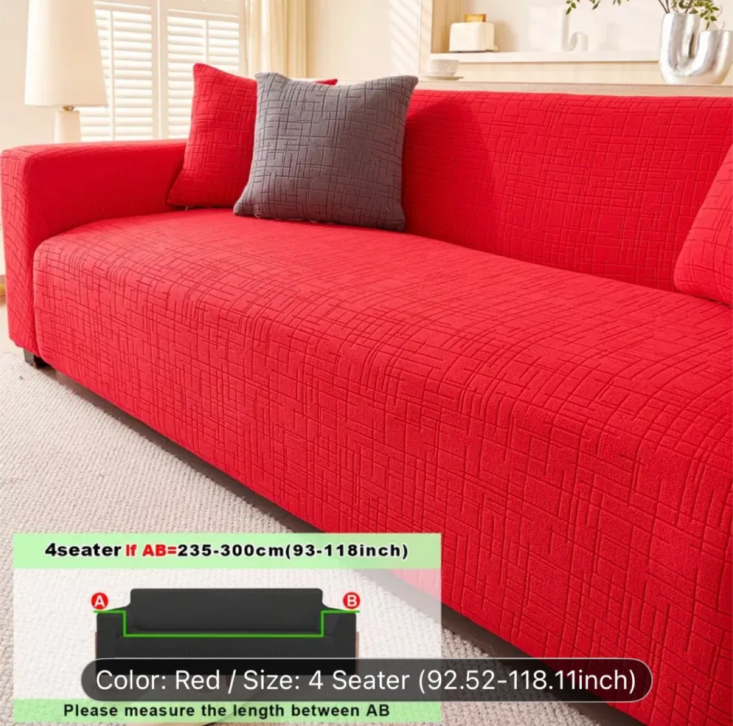 Red Sofa Cover - a set of 3 covers
