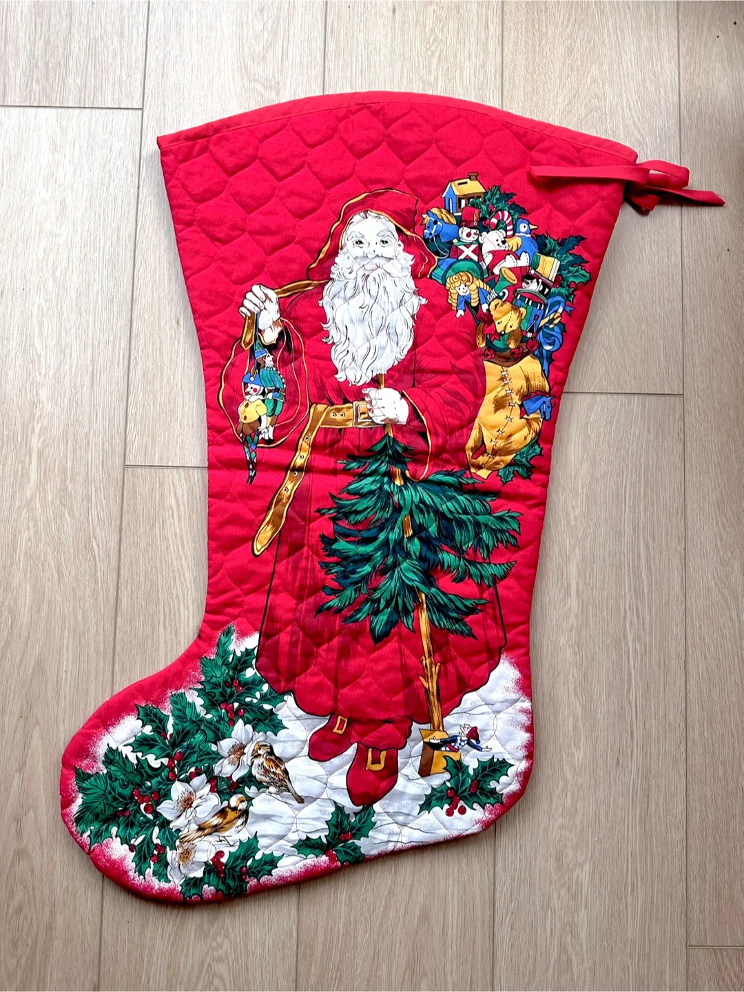Large quilted Christmas stocking