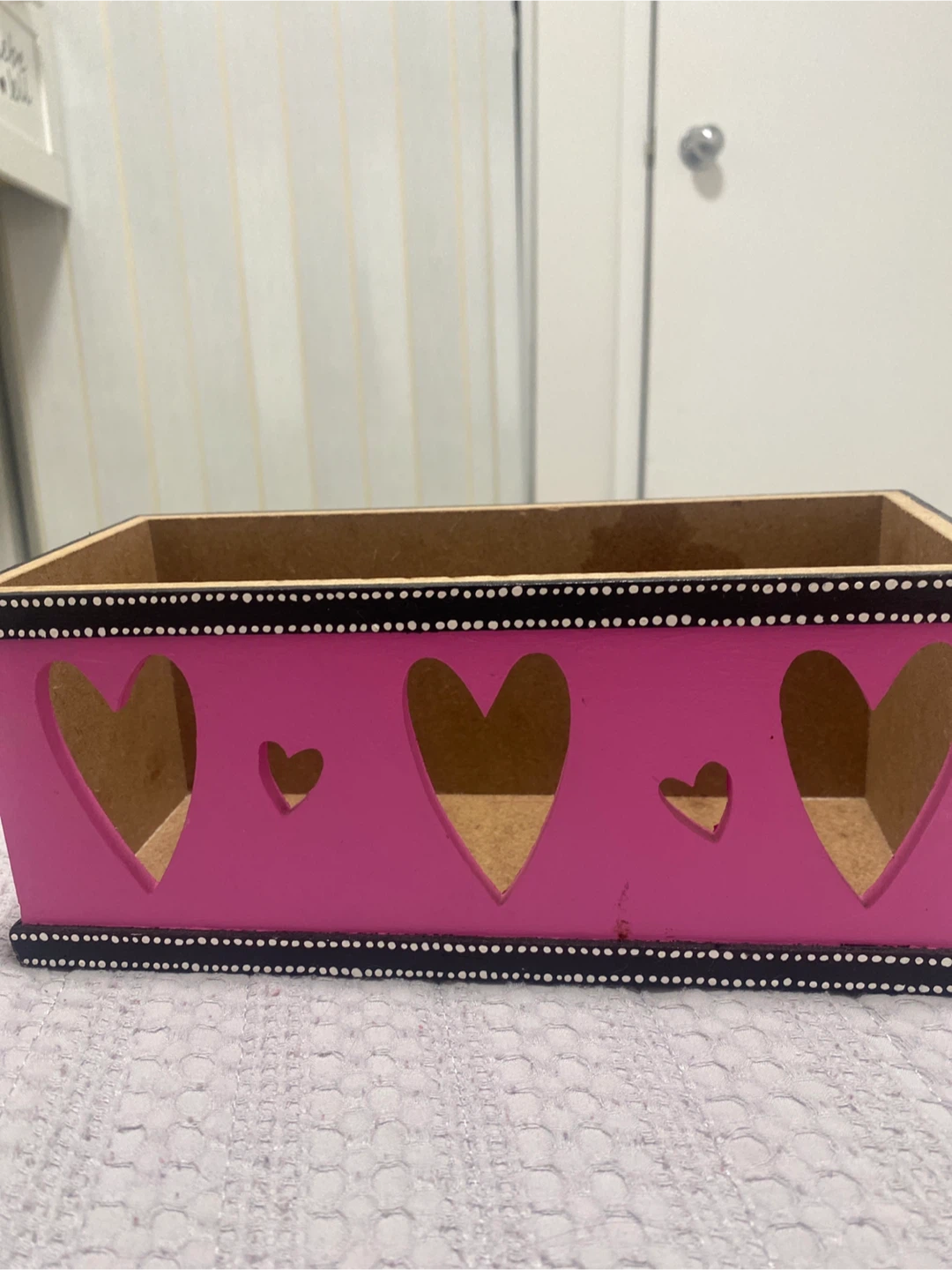 Pink Heart Cutout Decorative Box