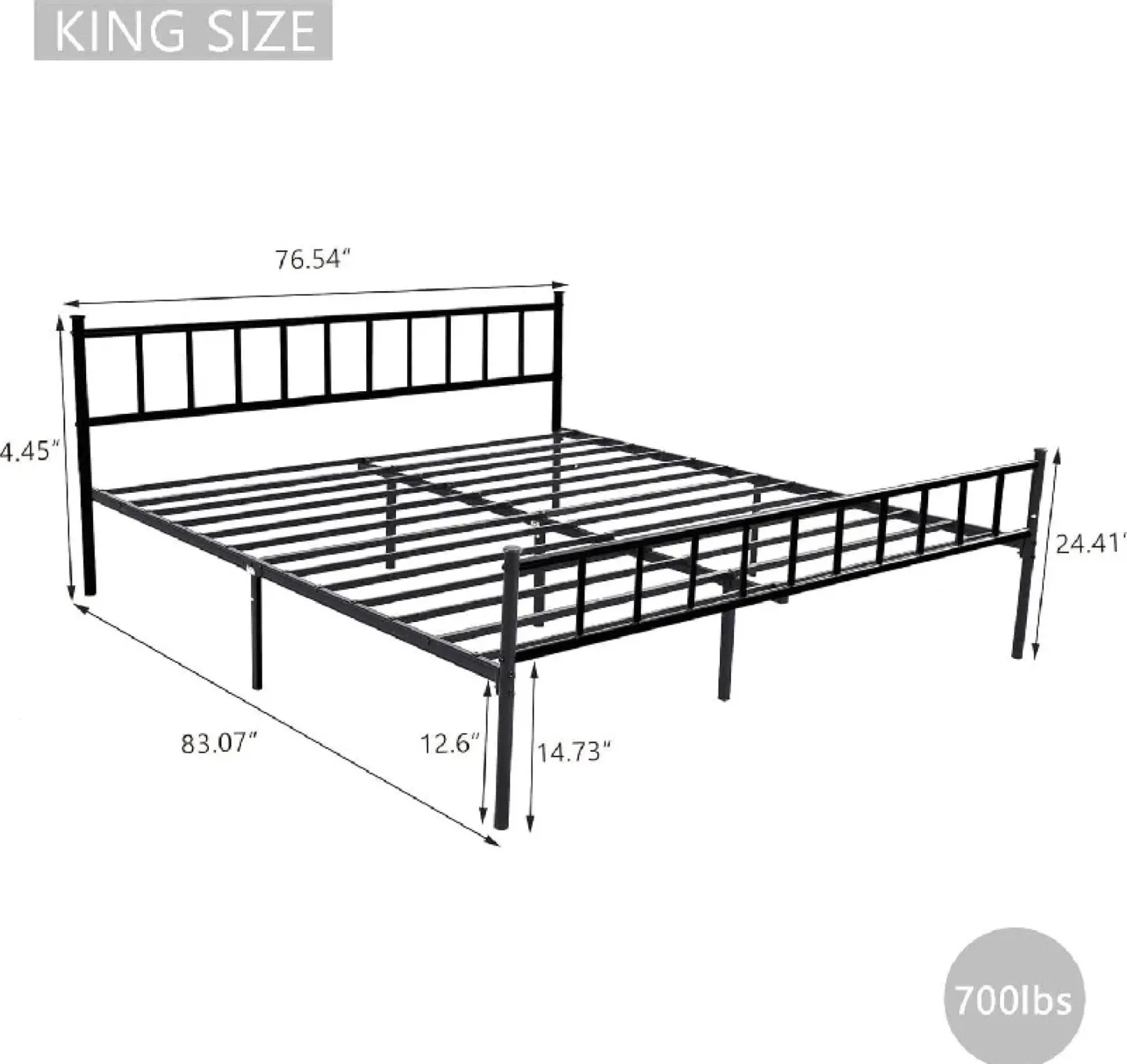 King Size Metal Bed Frame image indicator(2)