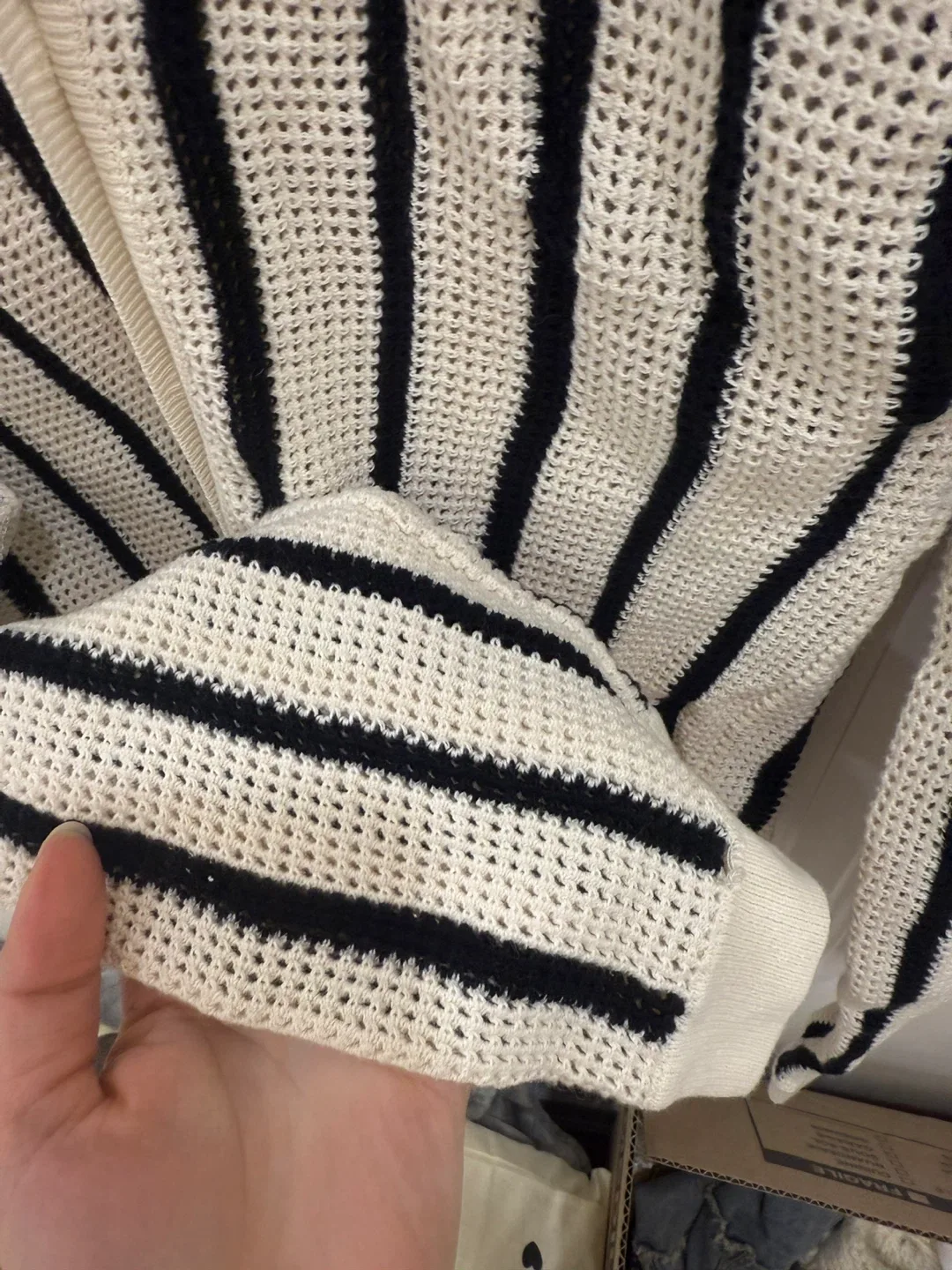 BASIC Striped Knit Cardigan image indicator(2)