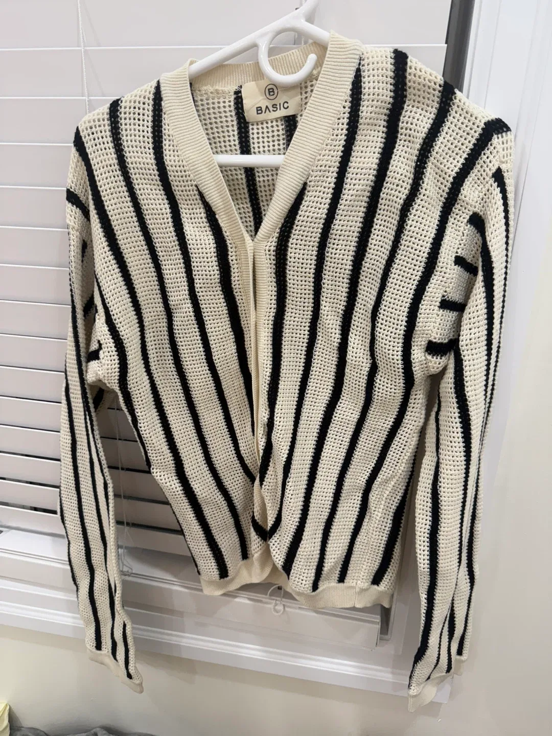 BASIC Striped Knit Cardigan