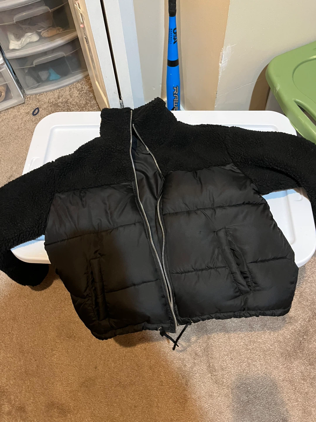 Forever 21 Black Puffer Jacket - Size S