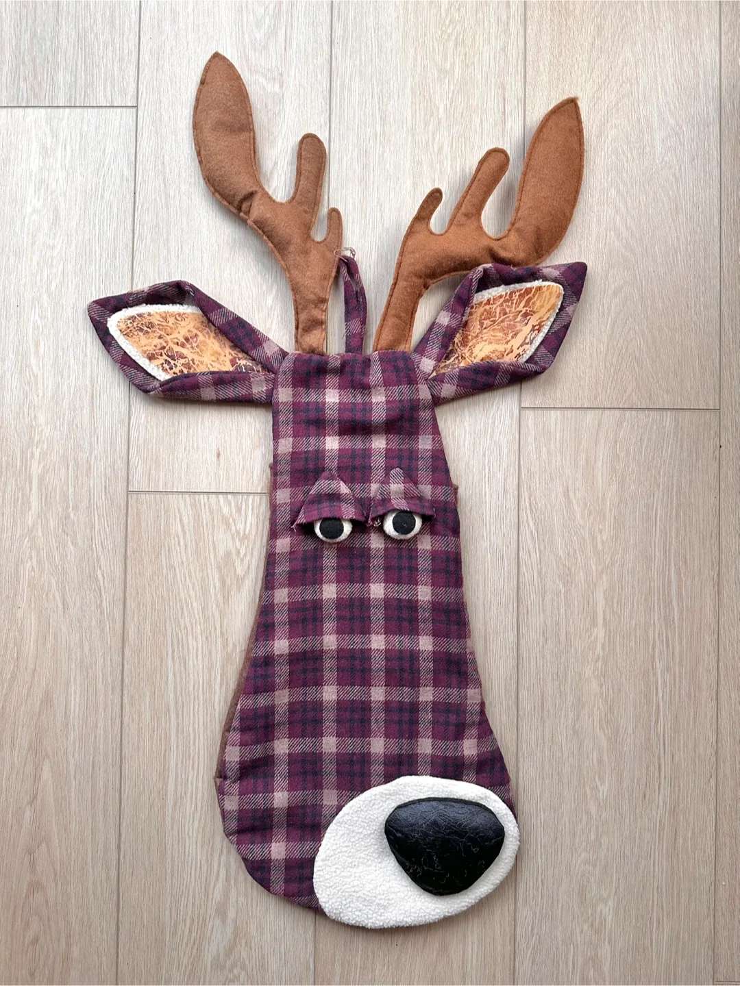 Large reindeer Christmas stocking
