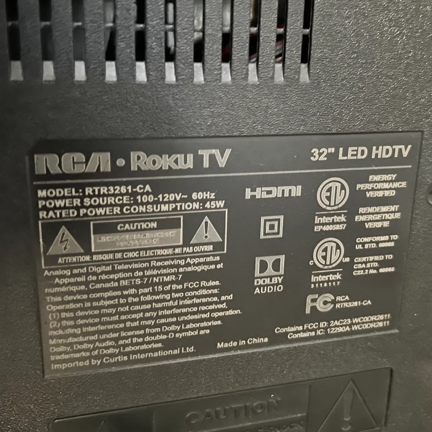 32" RCA Smart TV image indicator(3)