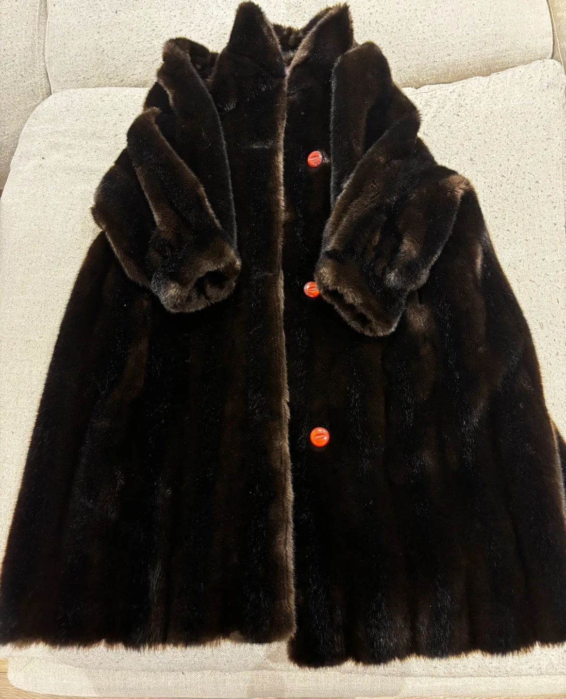 Manteau Fausse Fourrure Femme – Taille Large – Brun Foncé