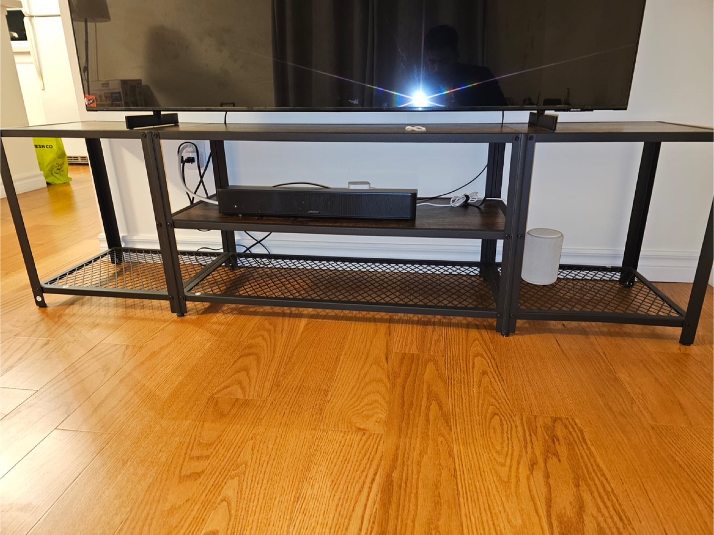 Rustic Brown & Black TV Stand