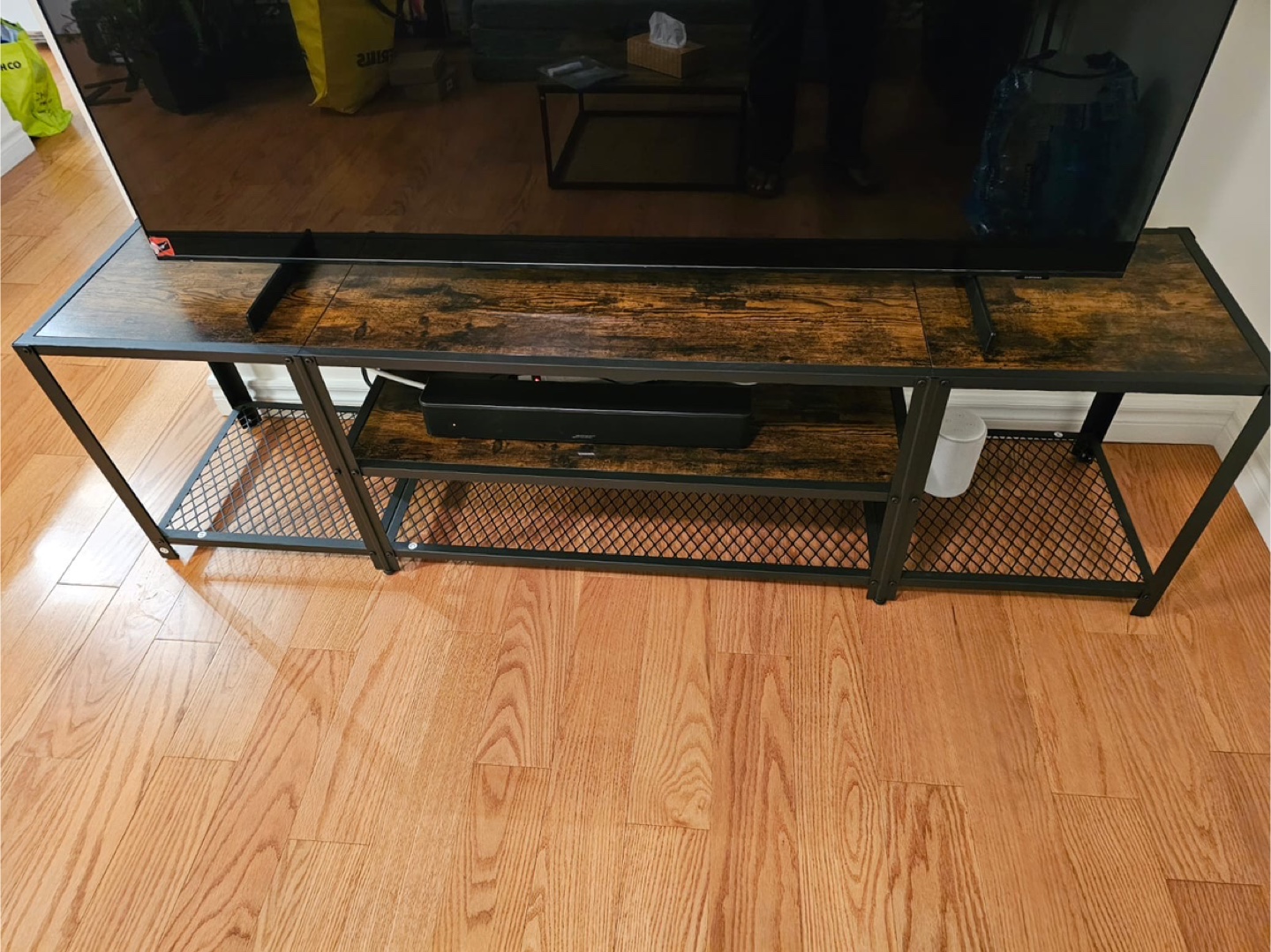 Rustic Brown & Black TV Stand - photo 3