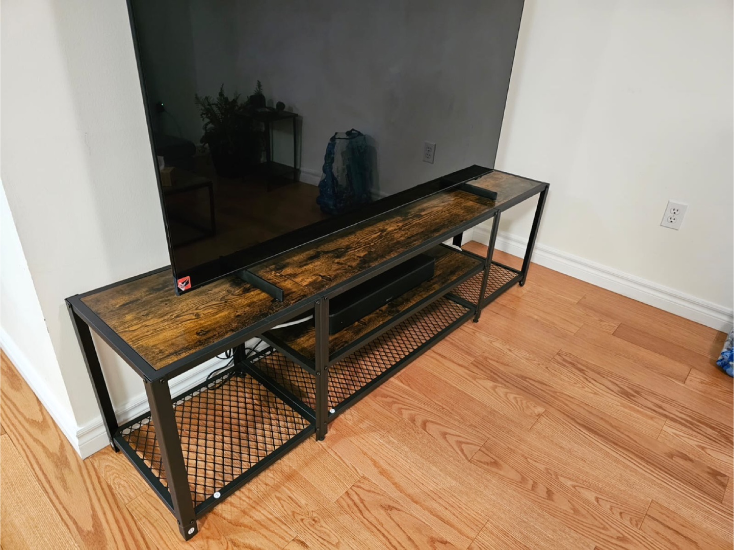 Rustic Brown & Black TV Stand - photo 4