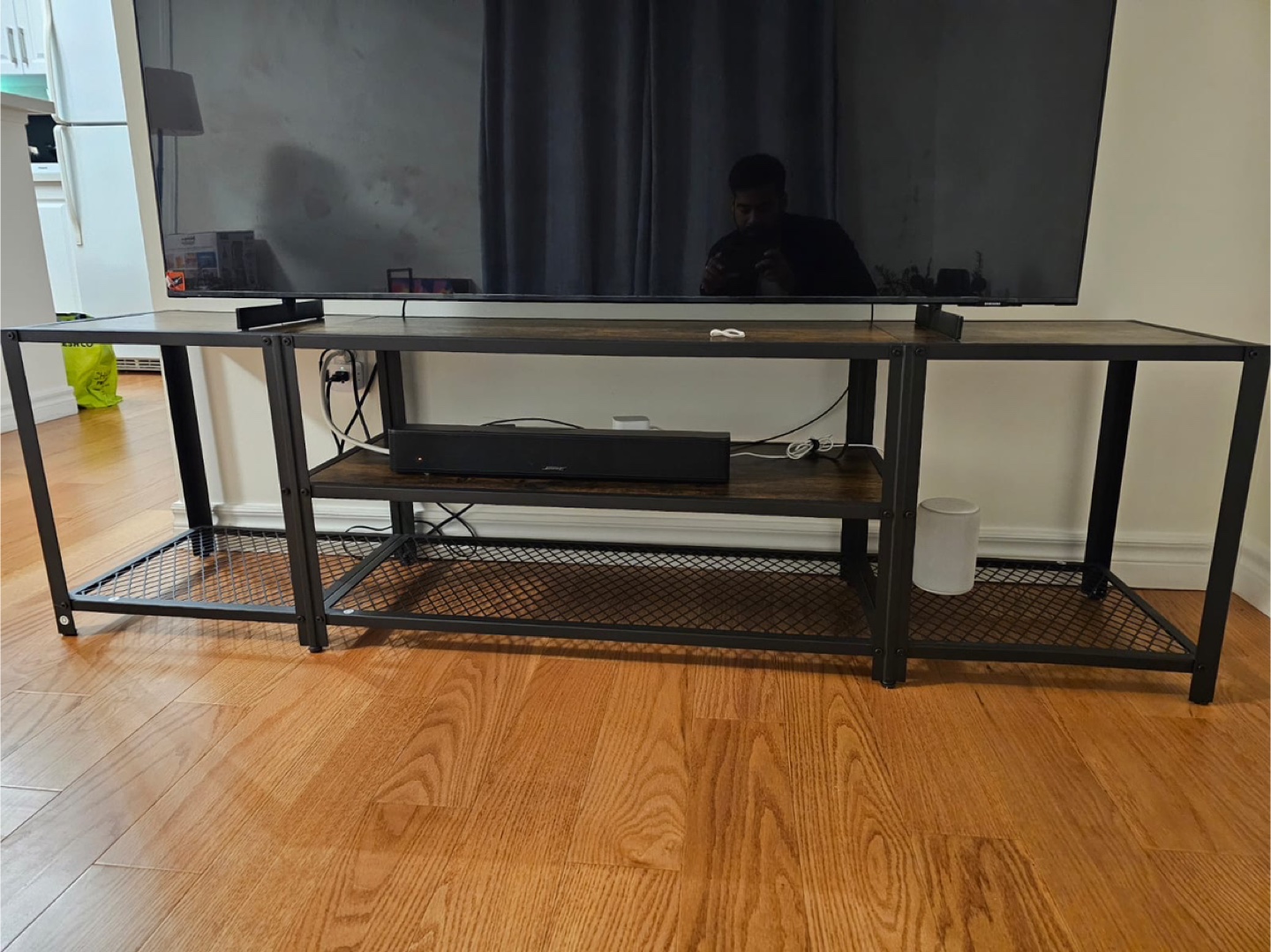 Rustic Brown & Black TV Stand - photo 2