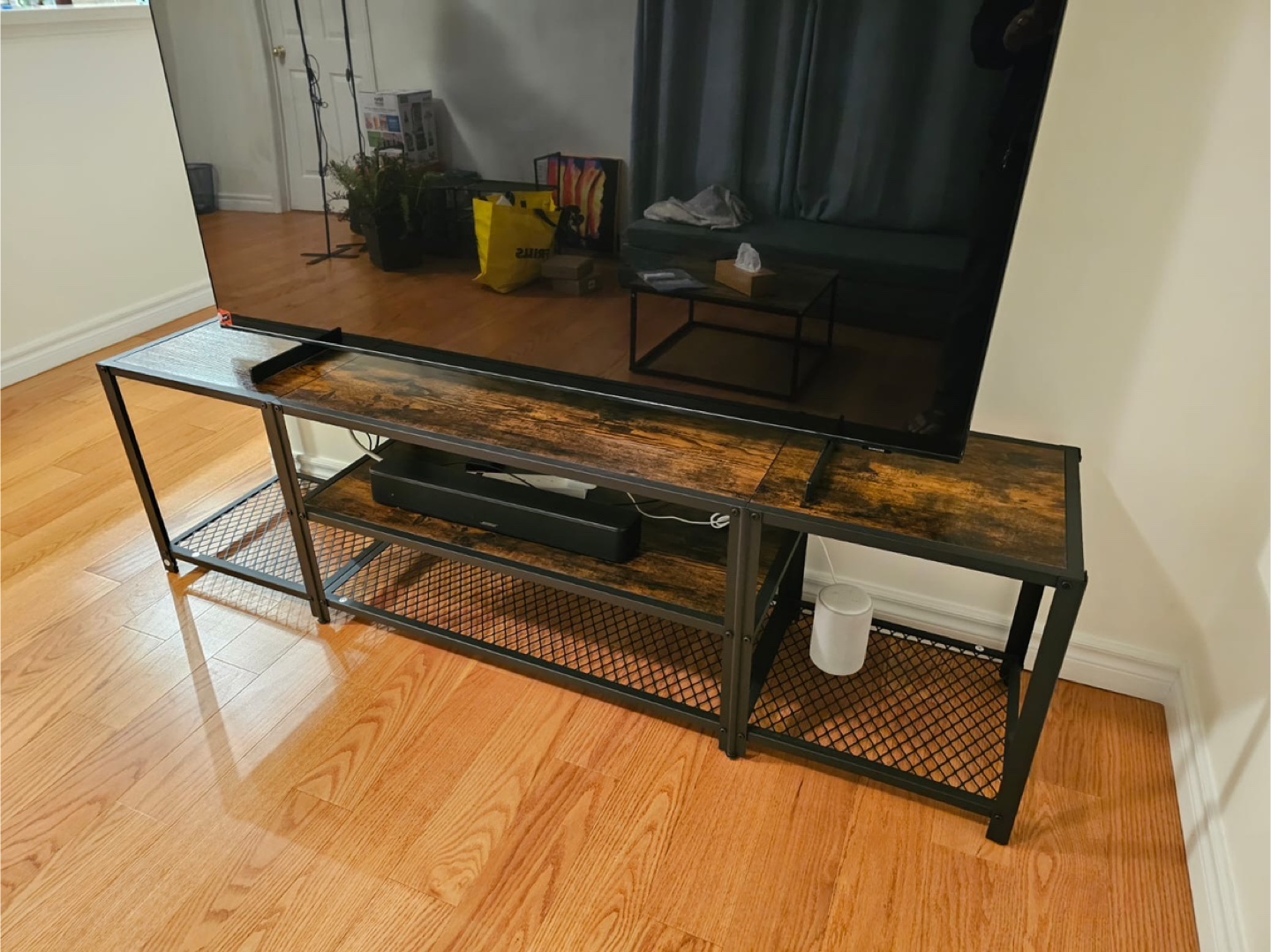 Rustic Brown & Black TV Stand - photo 5