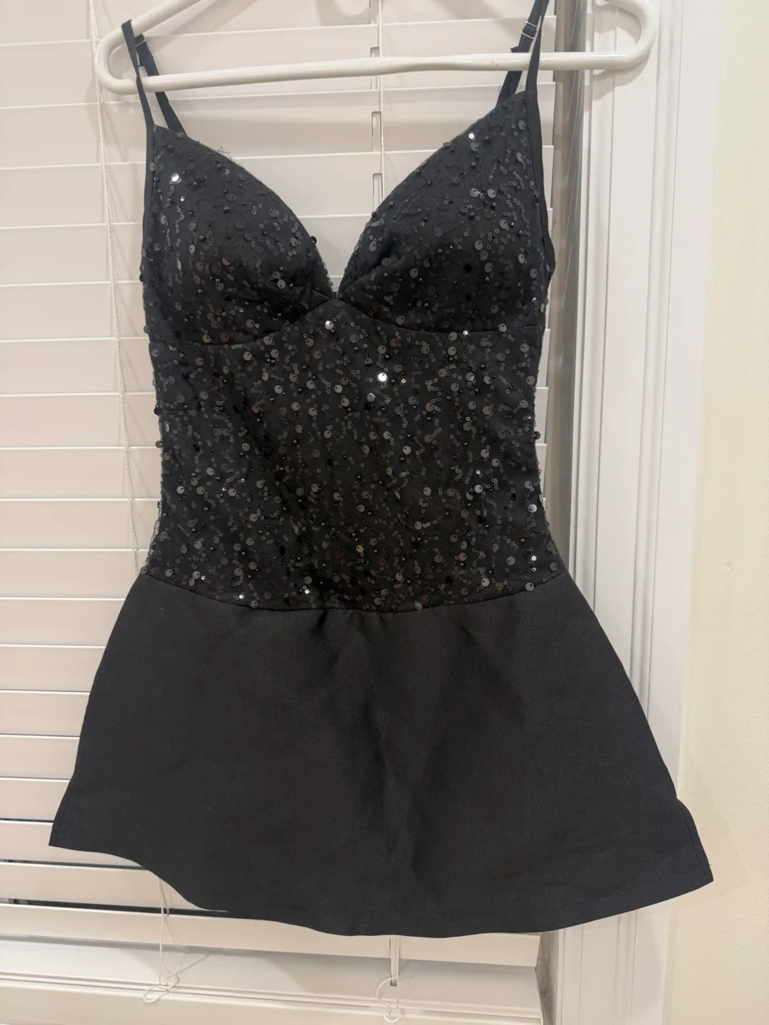 Black Sequin Mini Dress