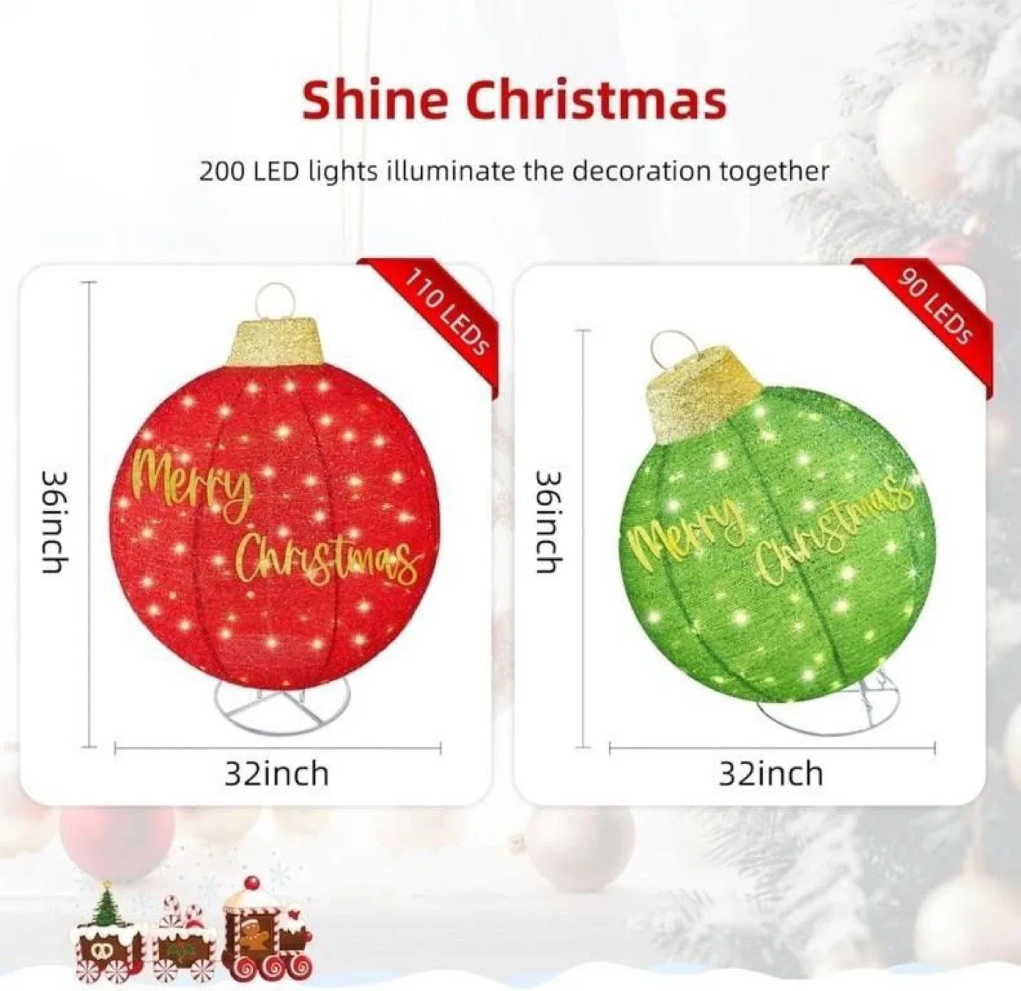Christmas Ornament Set (2pc) - Red/Green image indicator(3)