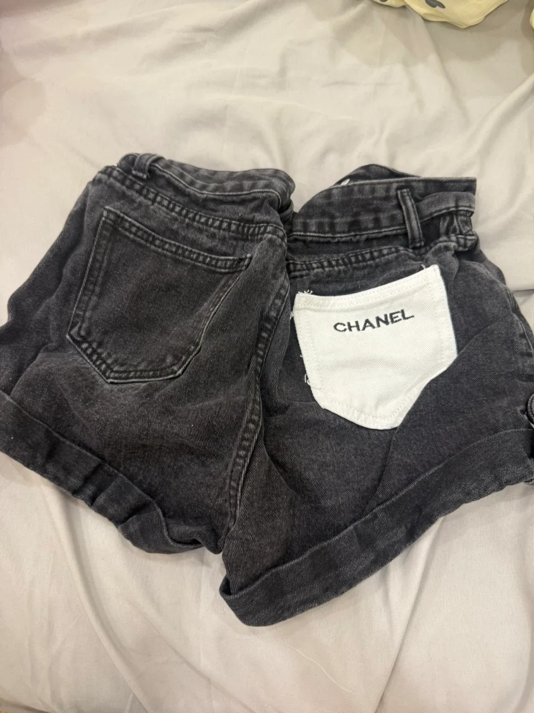 Chanel Black Denim Shorts image indicator(2)