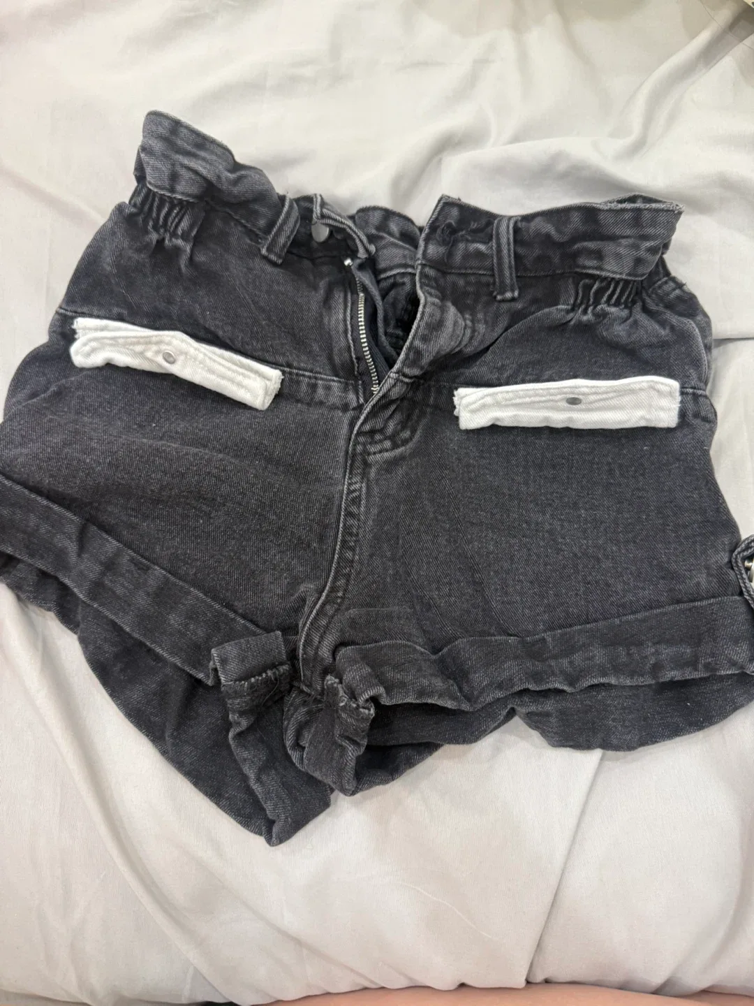 Chanel Black Denim Shorts