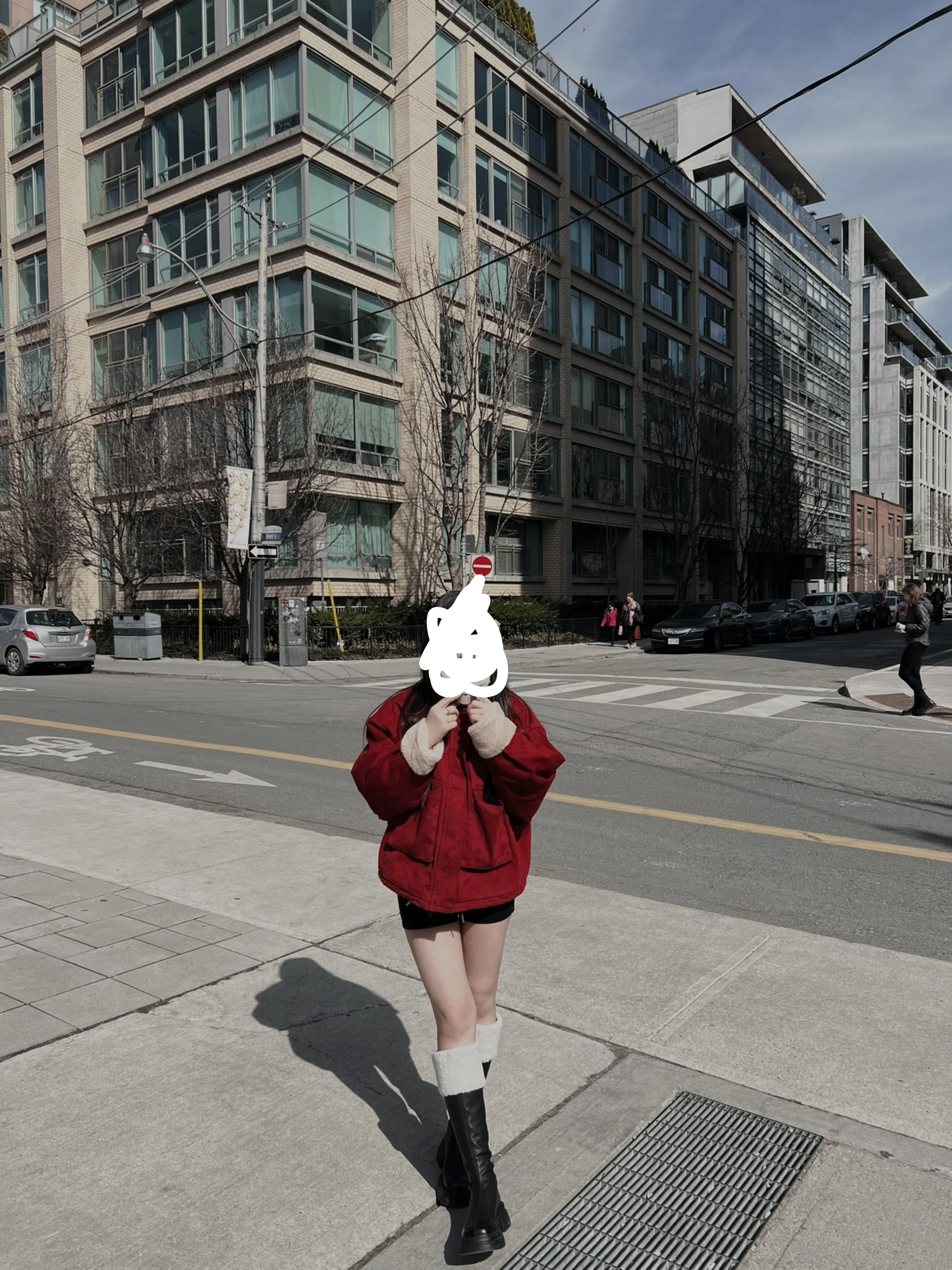 Red Winter Jacket with Fur Trim image indicator(3)