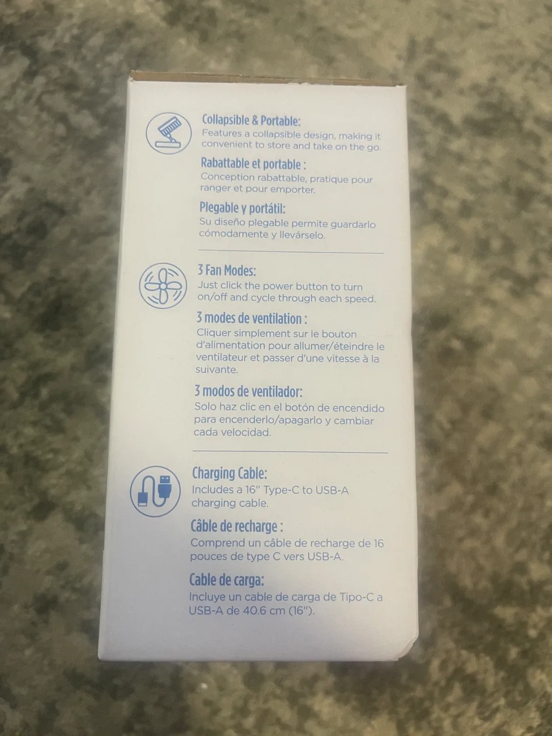 Tech1 Rechargeable Desk Fan - Portable image indicator(4)