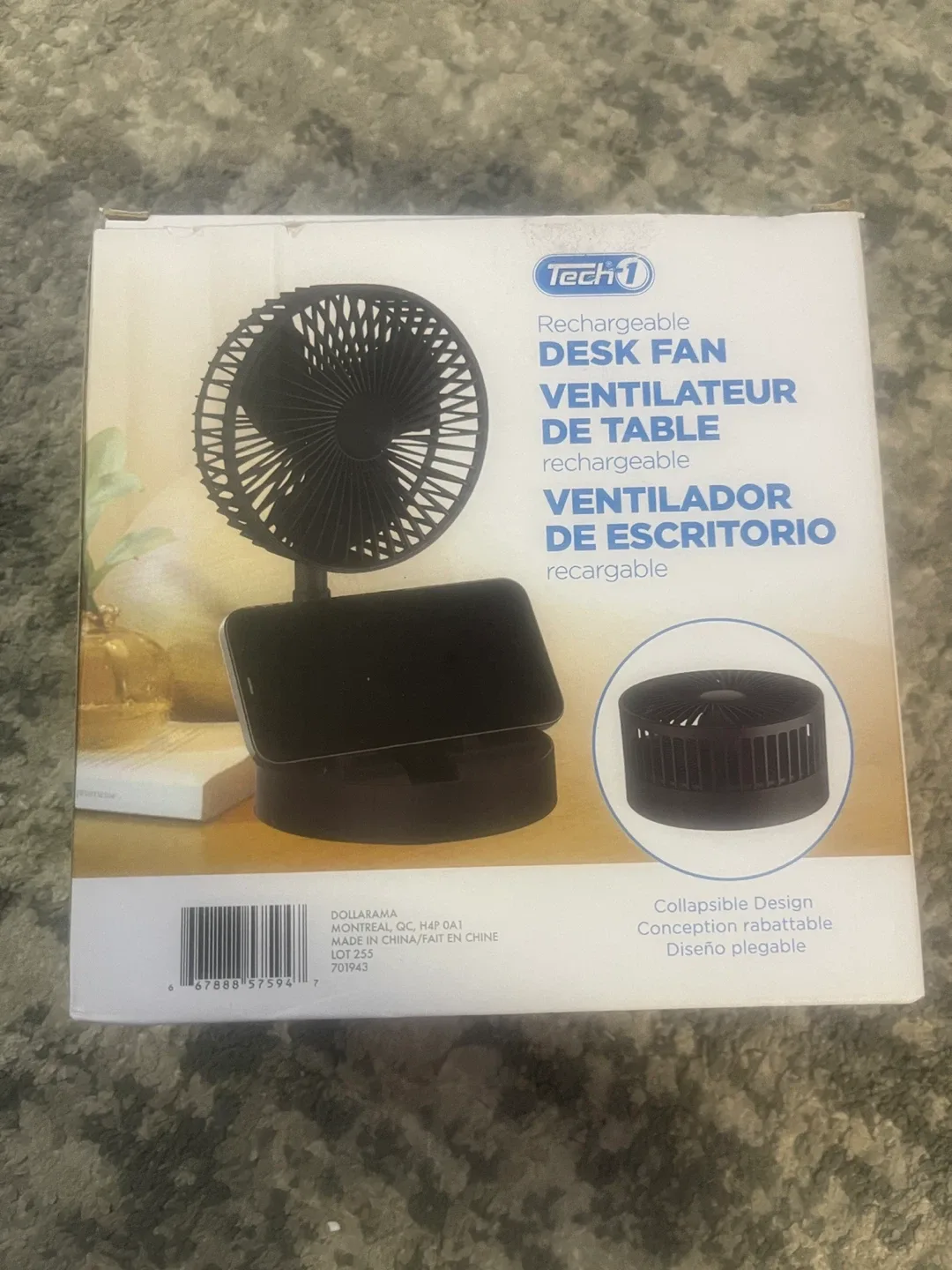Tech1 Rechargeable Desk Fan - Portable image indicator(2)