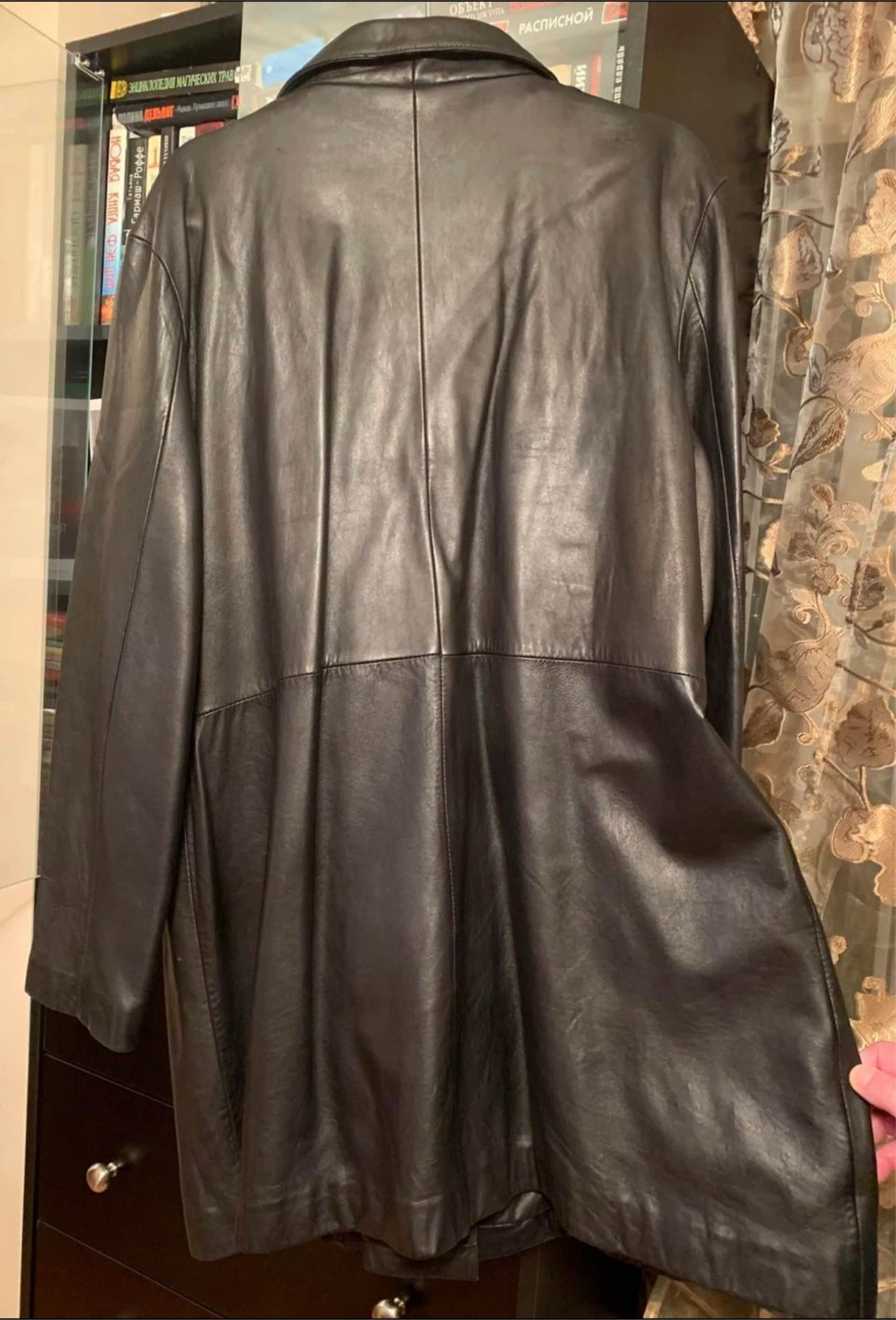 Black Leather Coat 2XL - photo 3