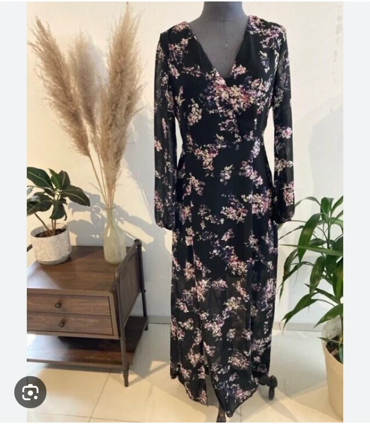 Dynamite Black Floral Maxi Dress - XS