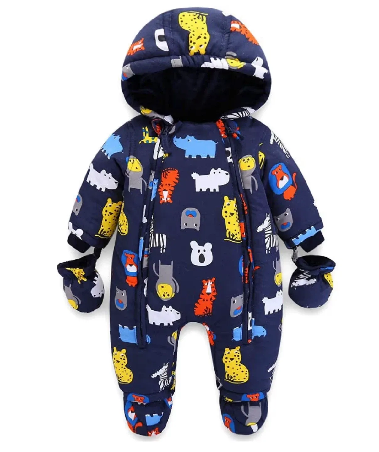 NEW! Baby Snowsuit with Mittens - Animal Print