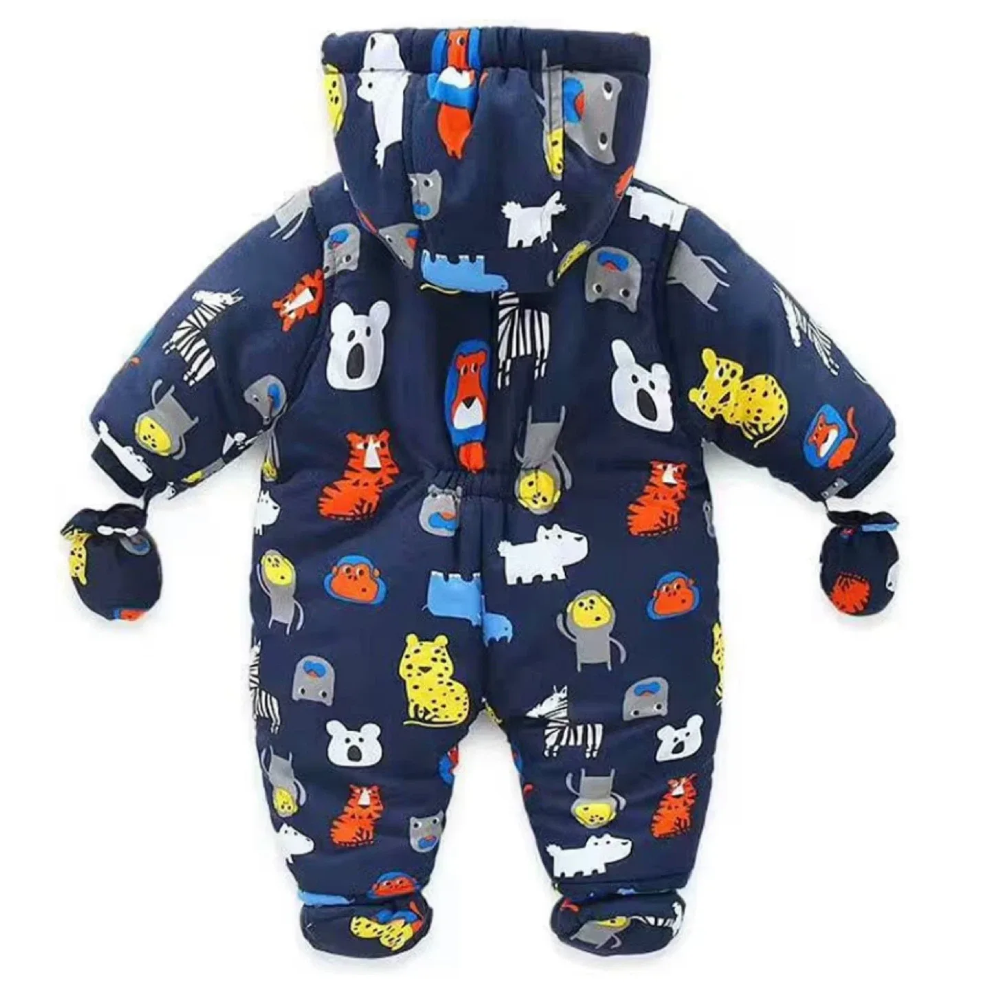 NEW! Baby Snowsuit with Mittens - Animal Print image indicator(2)