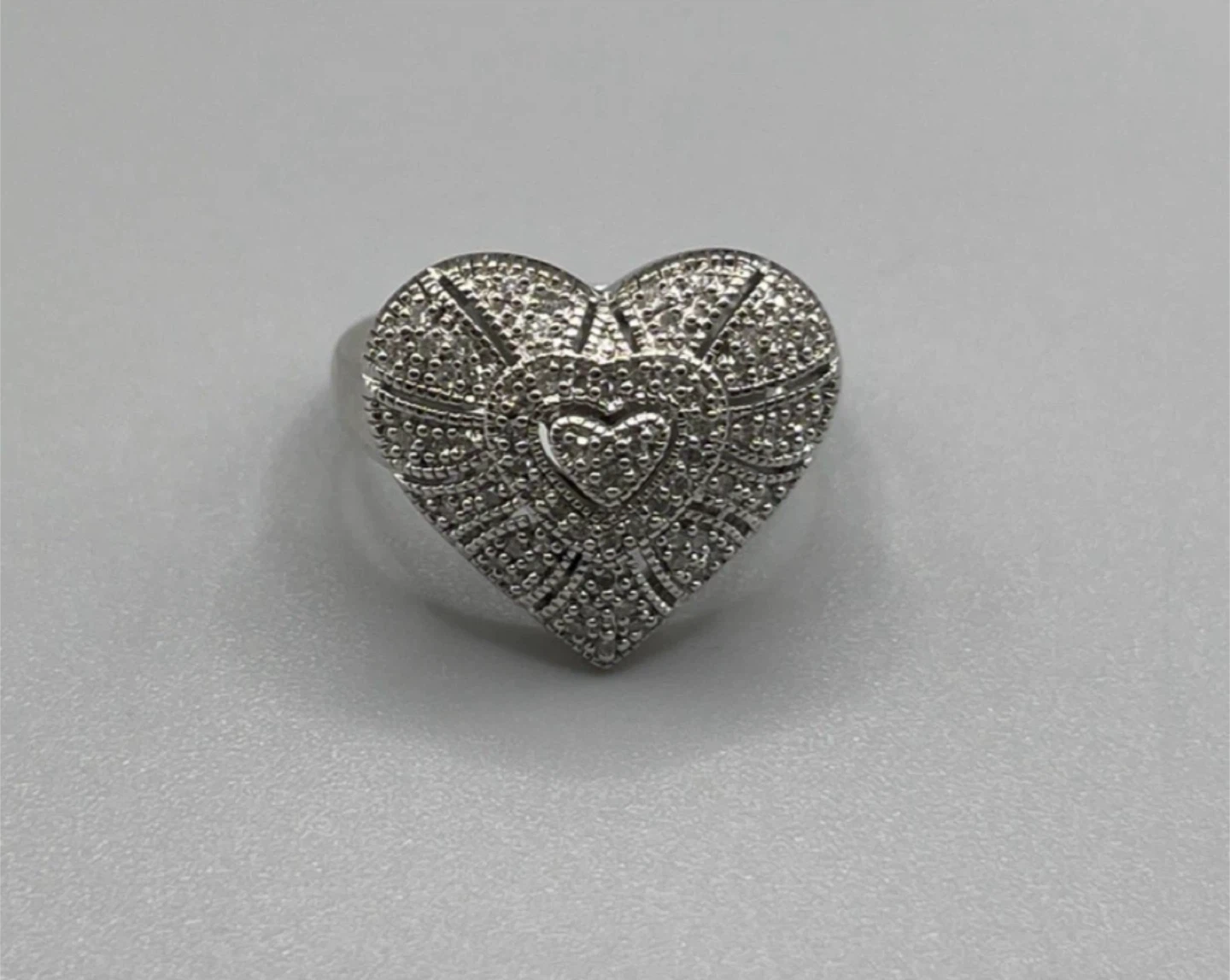 Heart-Shaped Sterling Silver Ring - photo 4