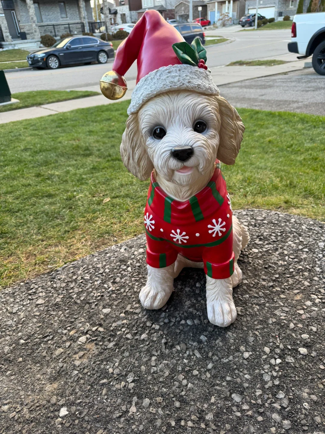 Christmas Dog Statue