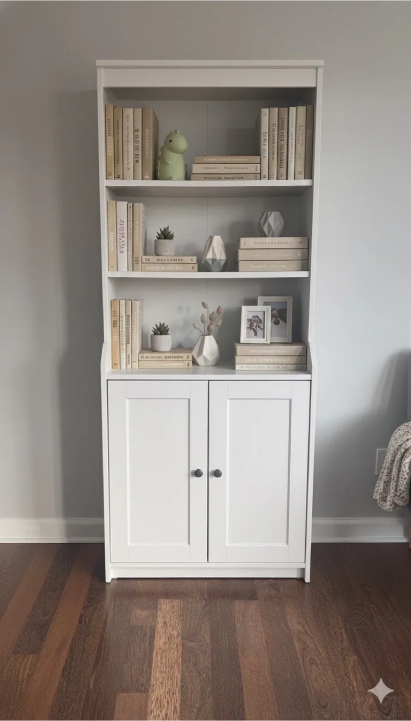White Bookcase with Doors