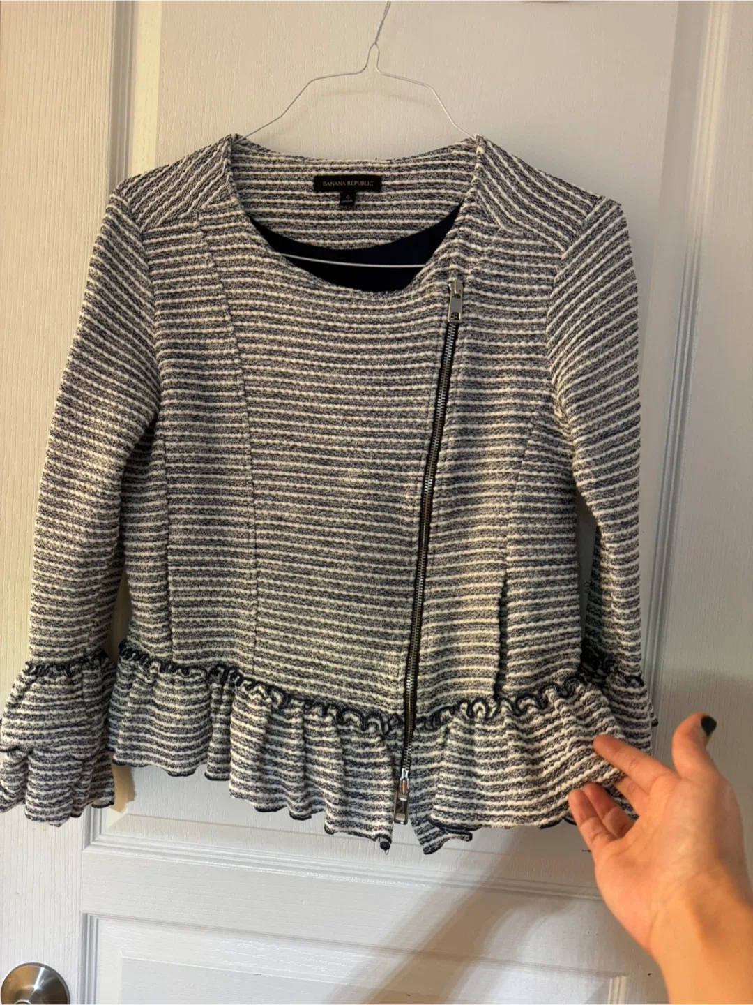 Banana Republic Striped Tweed Jacket - Size 6