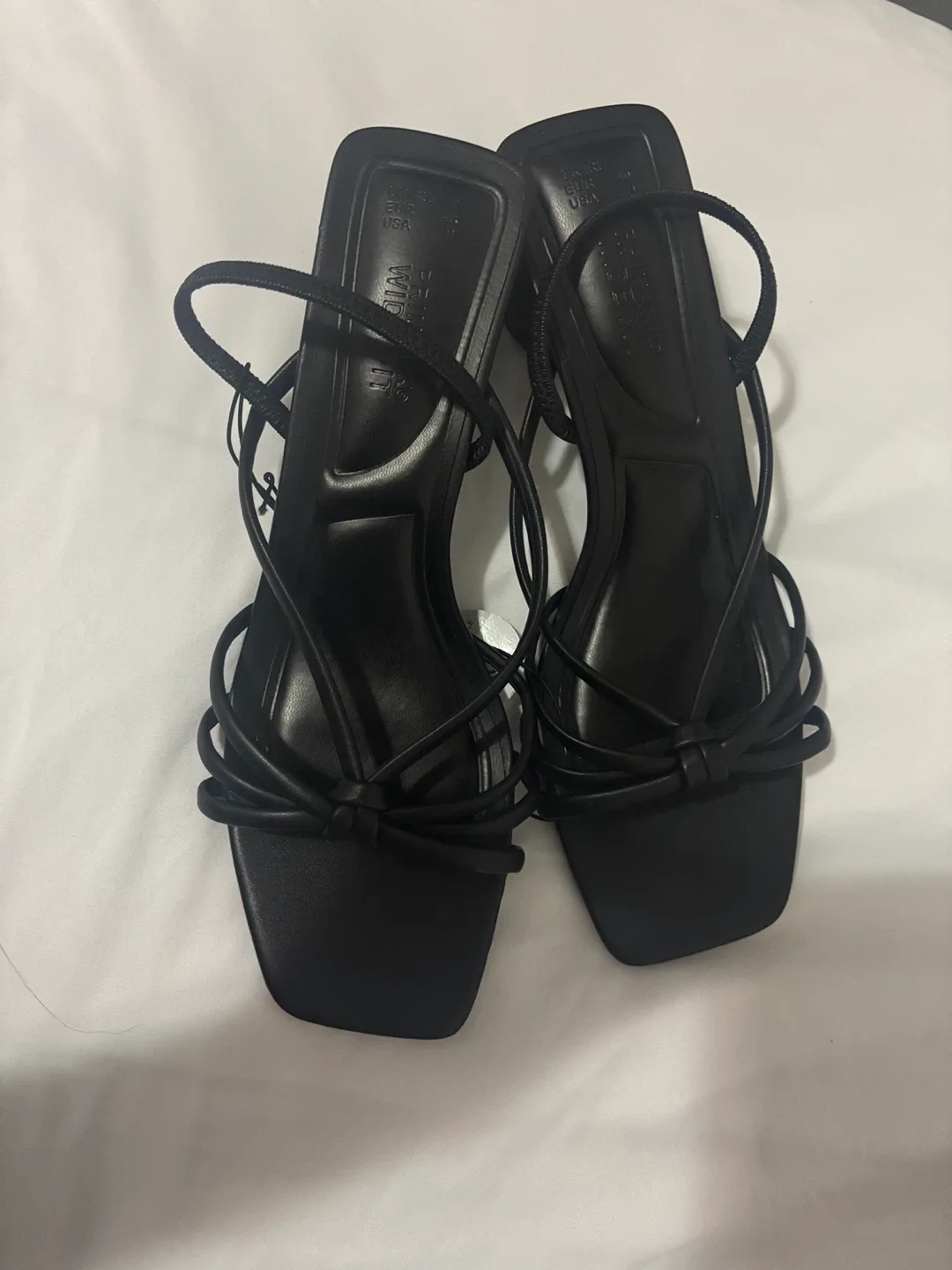 Primark Black Heeled Sandals - Size 9