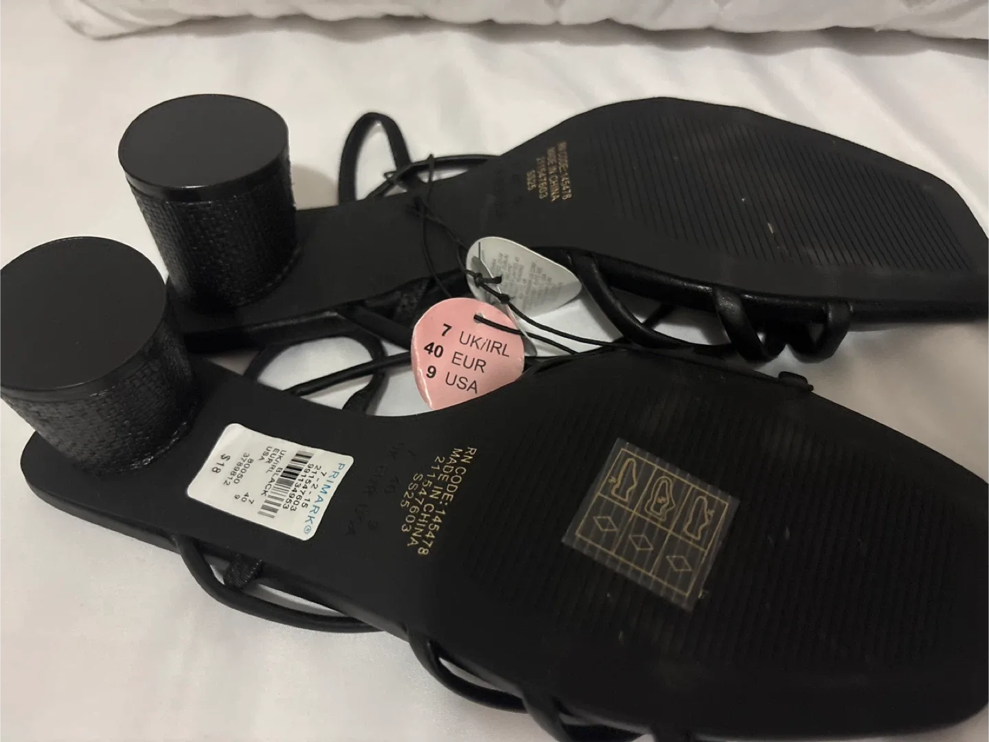 Primark Black Heeled Sandals - Size 9 image indicator(3)
