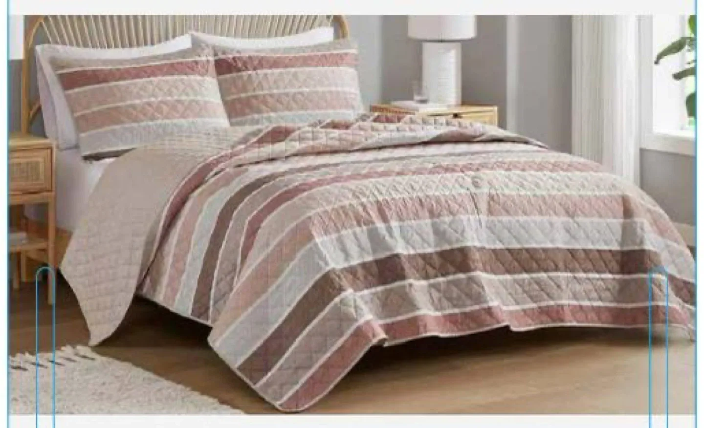 ✨ REVERSIBLE QUILT SET WITH TOTE BAG – KING & QUEEN ✨ image indicator(3)