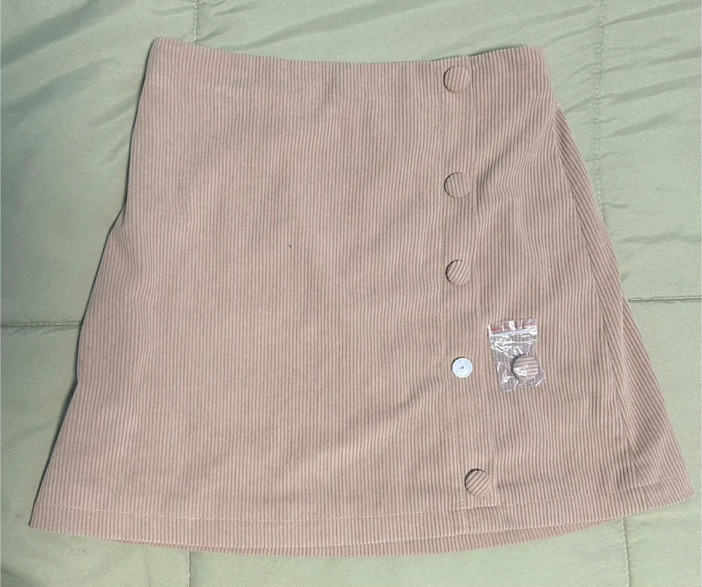 Corduroy Mini Skirt - Beige