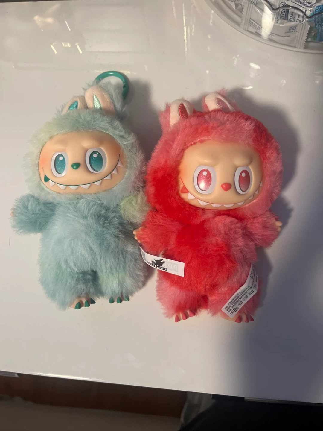2 Labubu Pop Mart The Monsters Plush Keychains