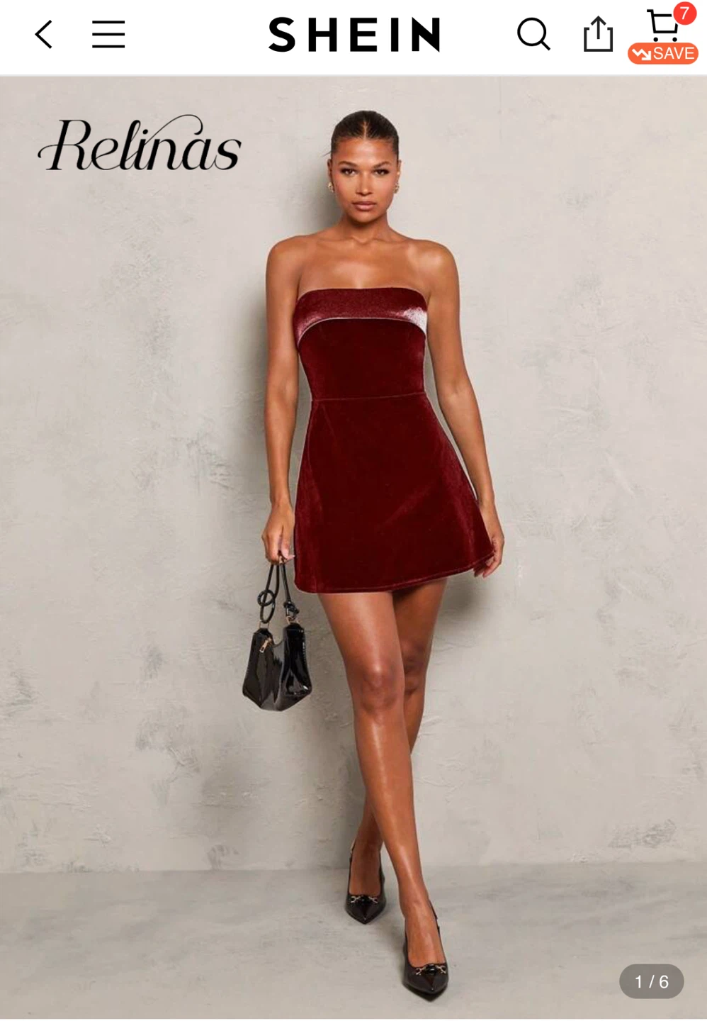 Shein Burgundy Velvet Mini Dress - Size S (US 4) - photo 2