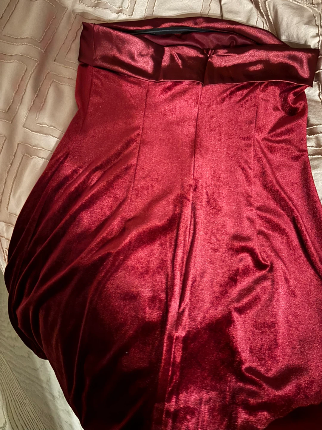 Shein Burgundy Velvet Mini Dress - Size S (US 4) - photo 4