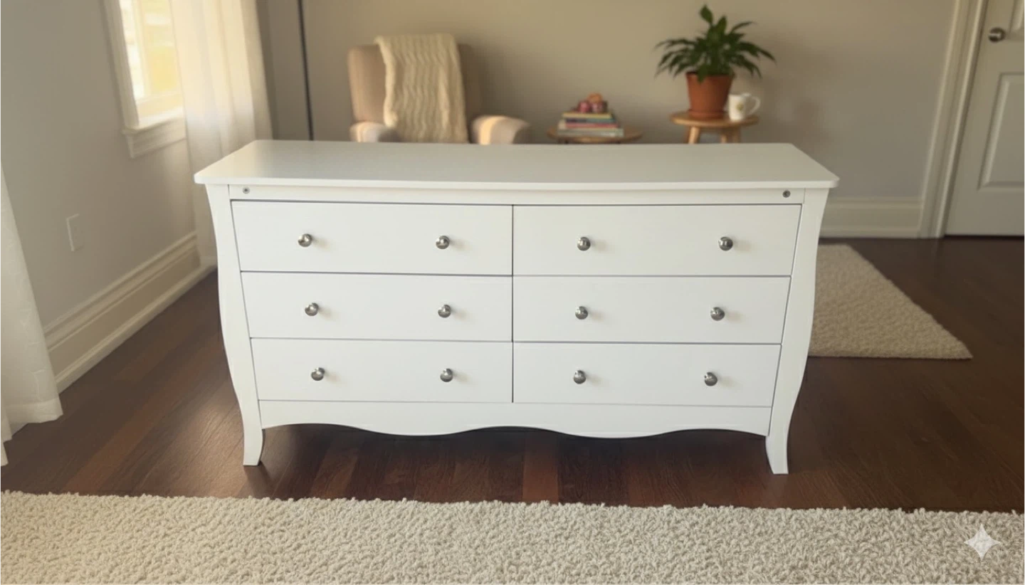 White 6-Drawer Dresser