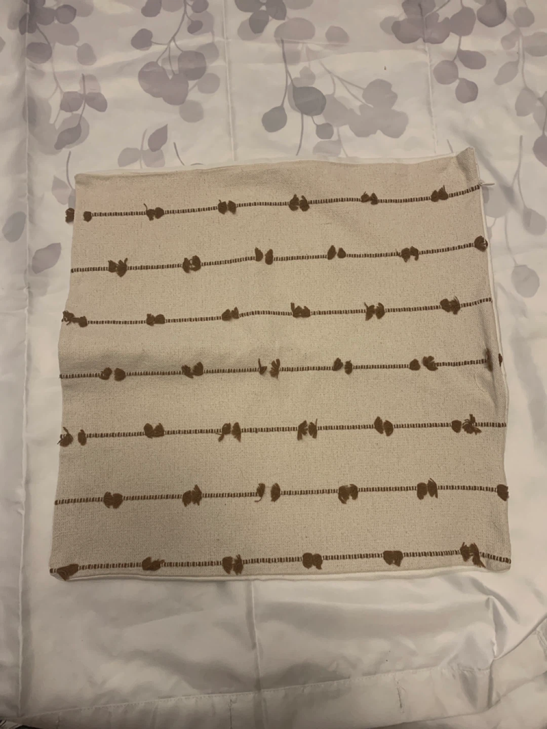 Neutral cushion Covers with Brown Accents