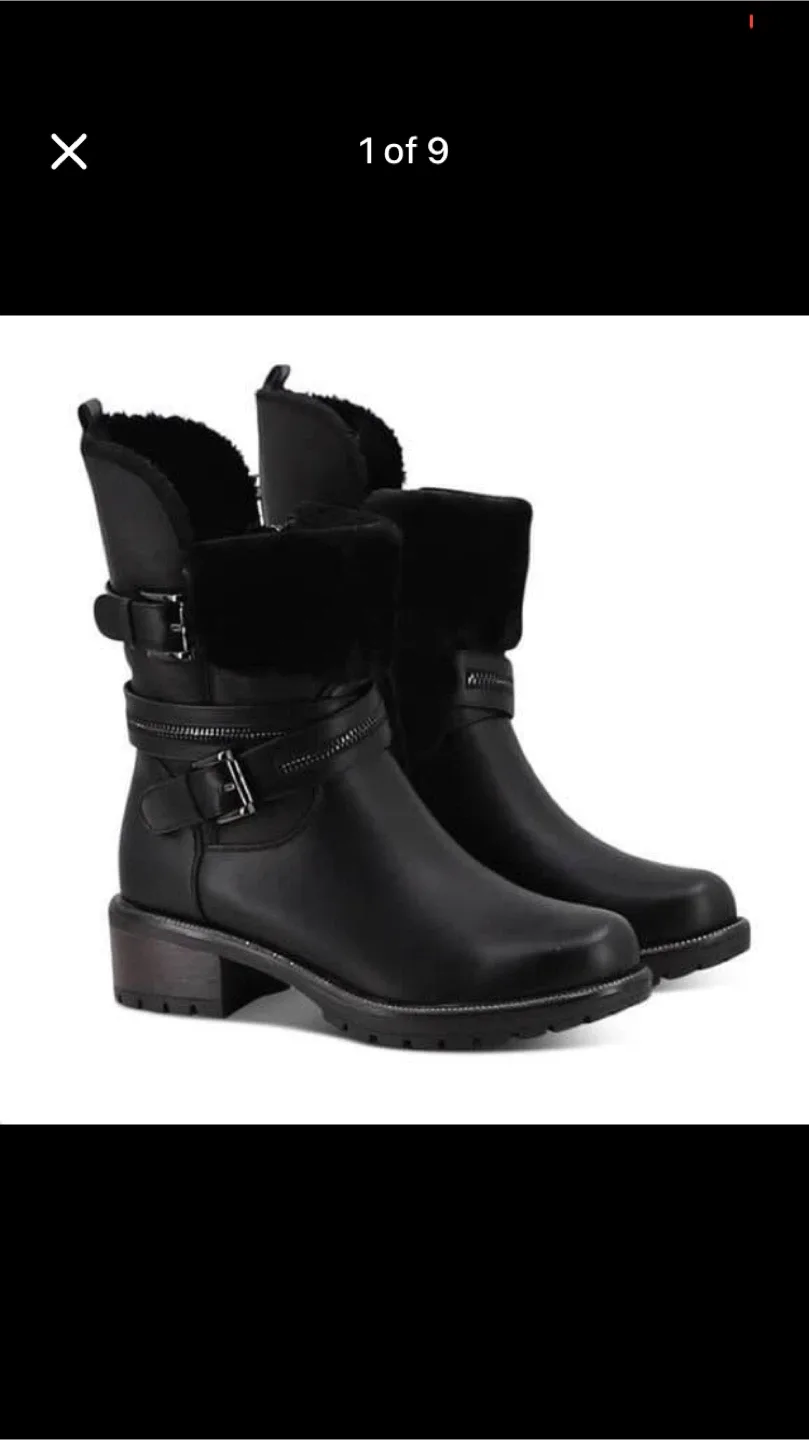 Black Ankle Boots with Buckle Detail size 9